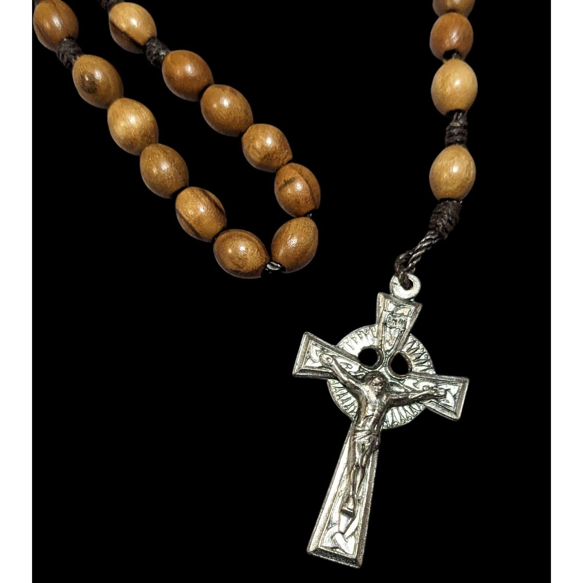 Other Vintage Brown Wood Beaded Rosary Necklace Size ONE SIZE - 2 Thumbnail