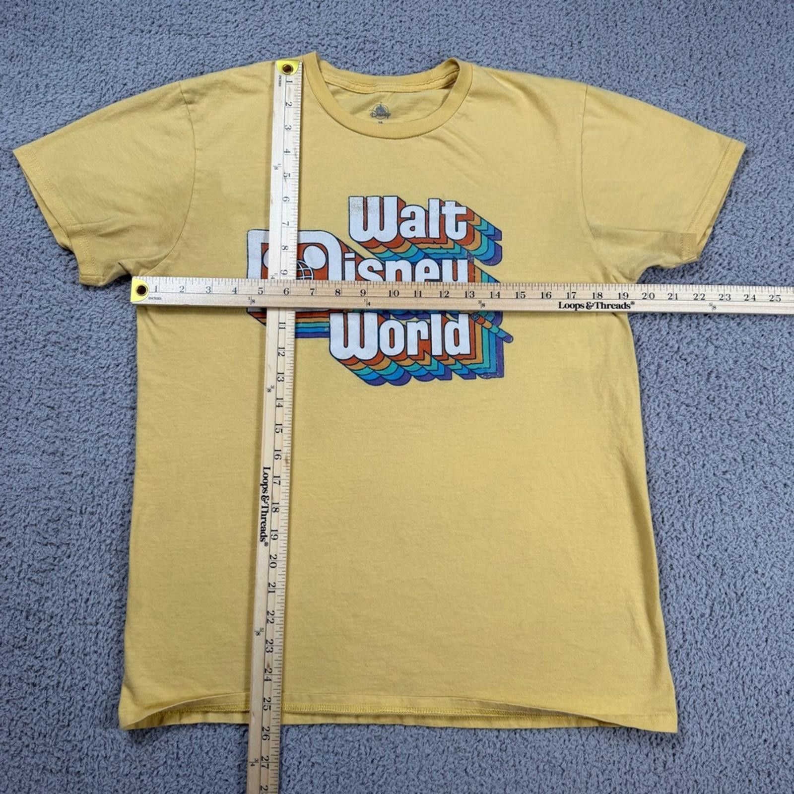 Disney Walt Disney World Retro Logo T Shirt Adult M Yellow Rainbow Size US M / EU 48-50 / 2 - 2 Thumbnail