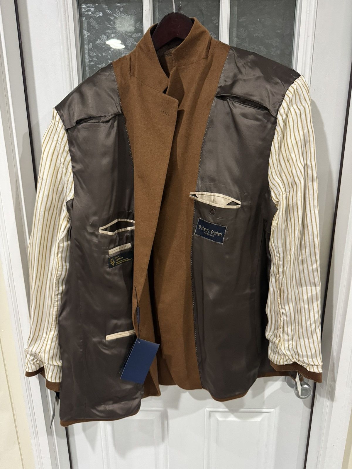 Other Roberto Zanieri Men's Brown Cashmere Blazer Jacket size 52R Size 52R - 8 Thumbnail