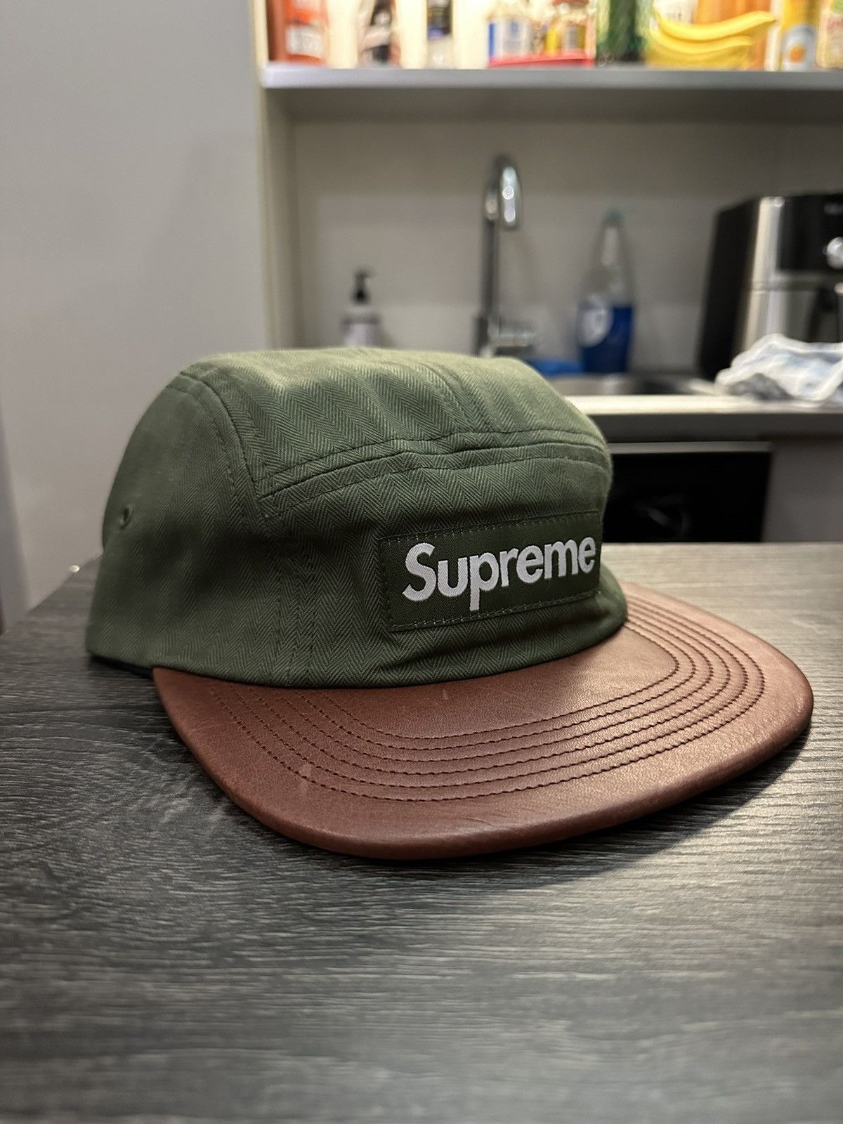 Supreme herringbone best sale camp cap