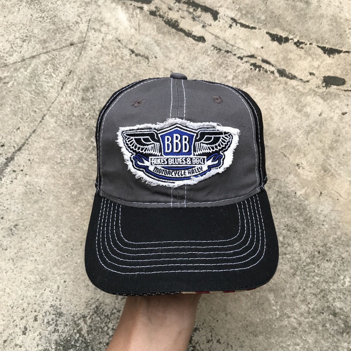Fox Racing Patchwork BBB bikes hat with usa flag besides visor. Size ONE SIZE - 2 Thumbnail