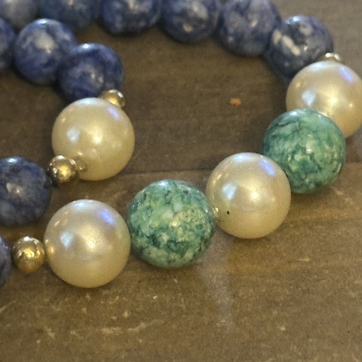 Vintage Vintage Lapis bead and pearl necklace Size ONE SIZE - 4 Thumbnail