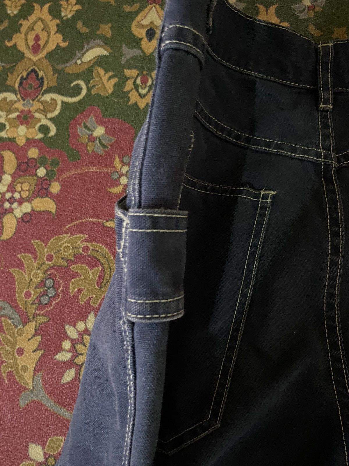 Old Navy × Vintage Vintage Old Navy Carpenter Baggy Blue Denim Size US 31 - 5 Thumbnail