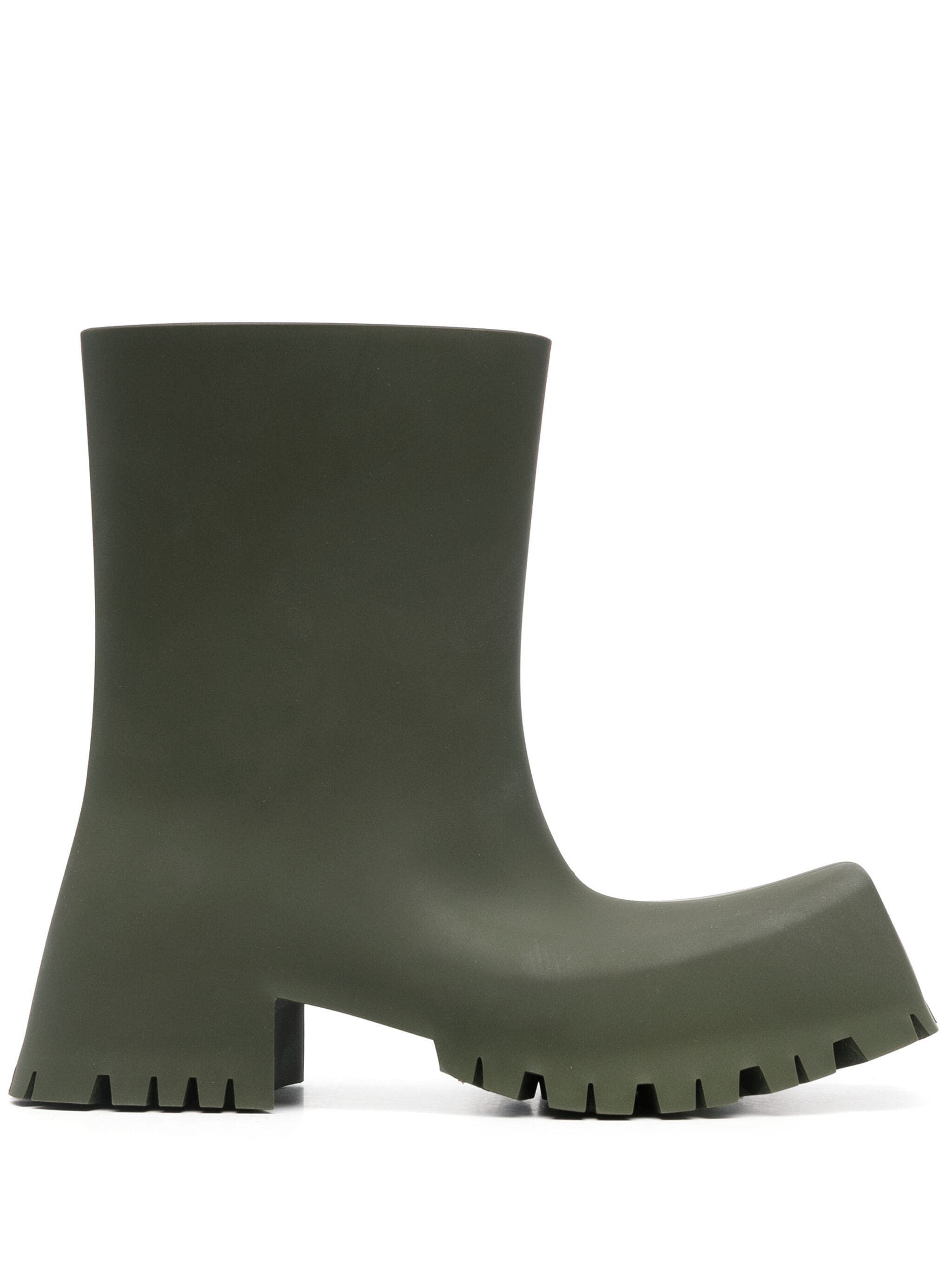 Balenciaga o1in1g0724 Trooper Rubber Boot in Green Size US 11 / EU 44 - 1 Thumbnail