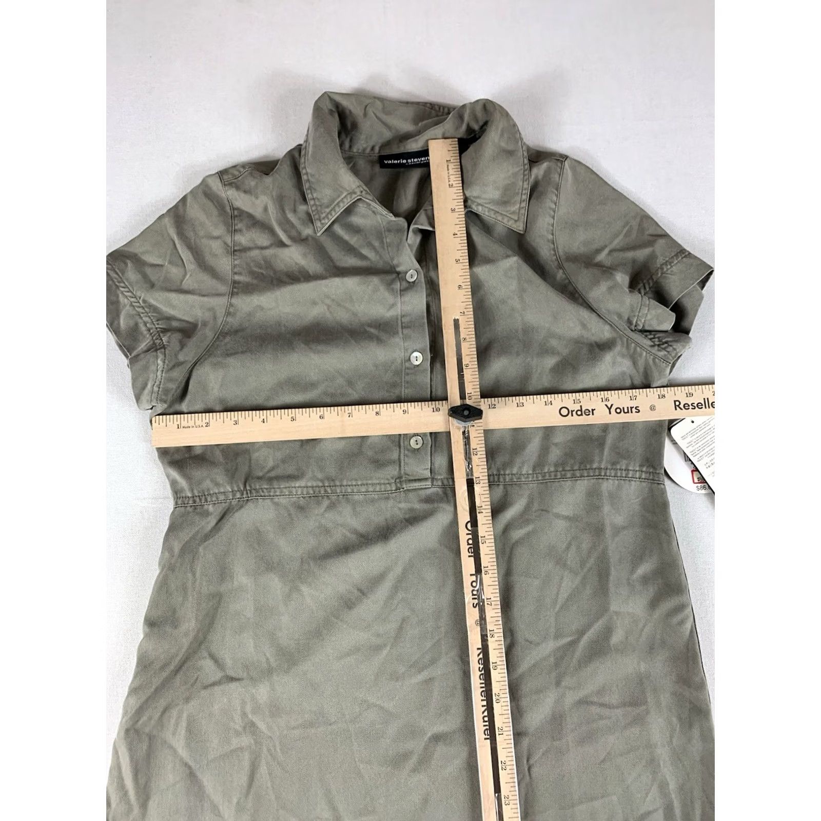 Vintage Valerie Stevens Dress women PS green casual pullover cottage collar stain on (stain on collar) Size S / US 4 / IT 40 - 6 Thumbnail