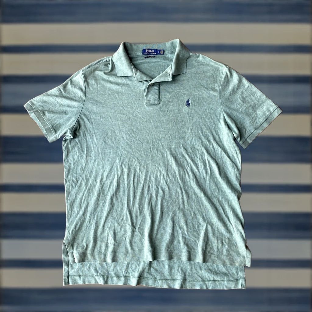 Polo Ralph Lauren Polo Ralph Lauren Polo Shirt Mens Large Green Pima Soft Touch Short Sleeve Striped Knit 100% Cotton Logo Button Size US L / EU 52-54 / 3 - 1 Thumbnail
