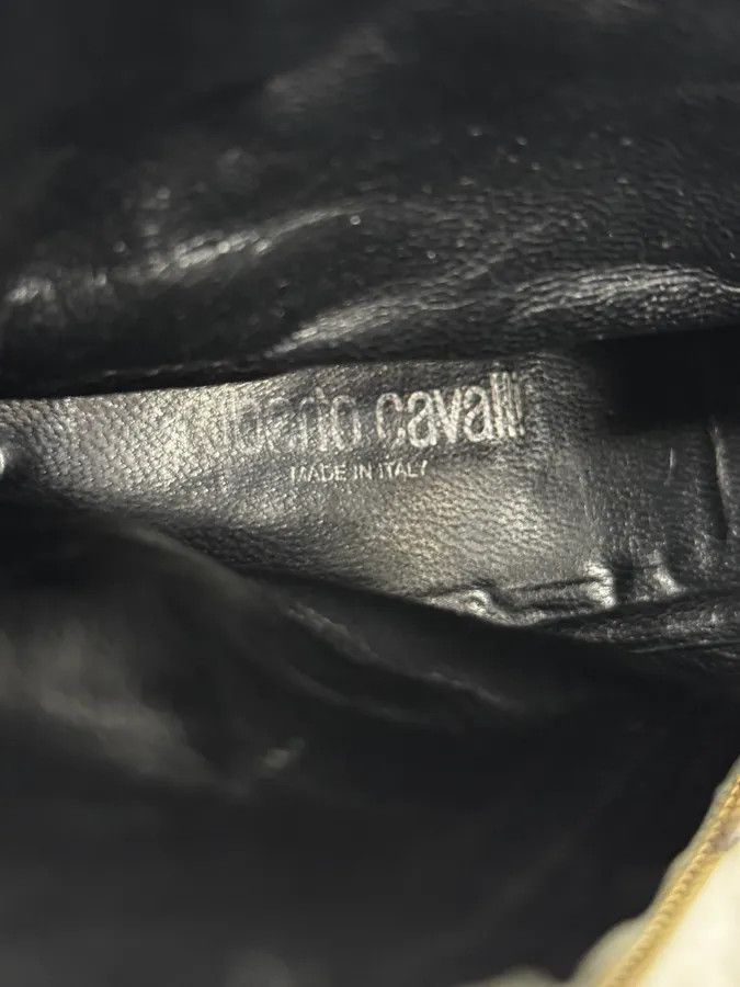Roberto Cavalli 2000s Roberto Cavalli Black Silver Leather Boots Size US 7 / EU 40 - 9 Thumbnail