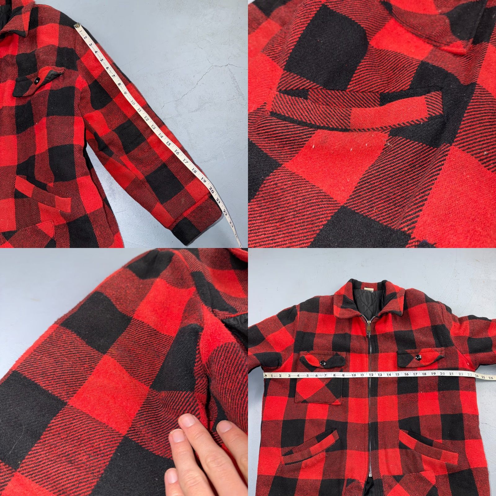 Vintage VINTAGE Mackinaw Jacket Buffalo Plaid Cotton Lined Insulated Zip Up Men M Red 1960s 60s Winter Coat Mens Size US M / EU 48-50 / 2 - 8 Thumbnail