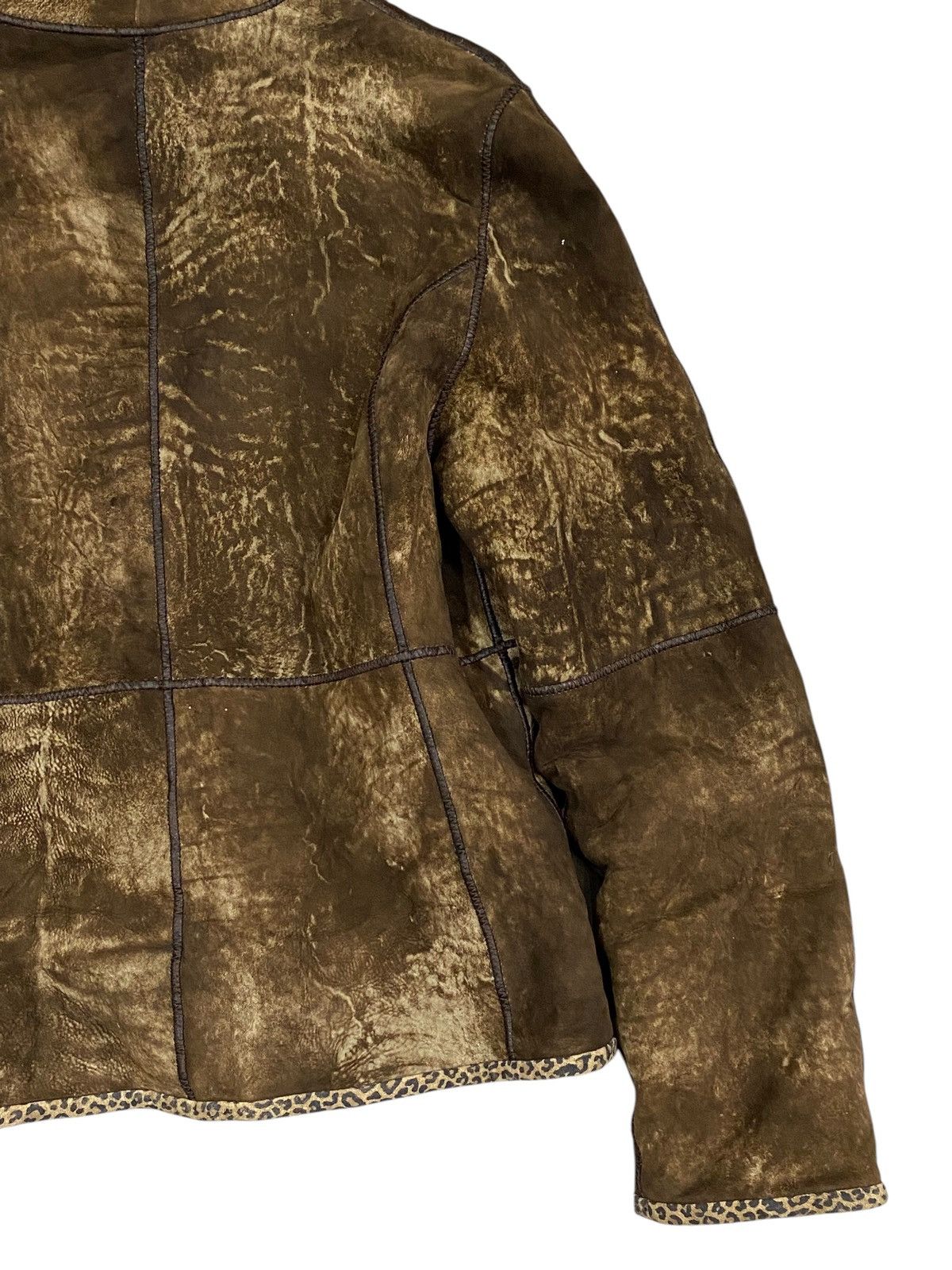 Vintage Vintage Shearling Fur Jacket with Leopard Trim Size M / US 6-8 / IT 42-44 - 7 Thumbnail