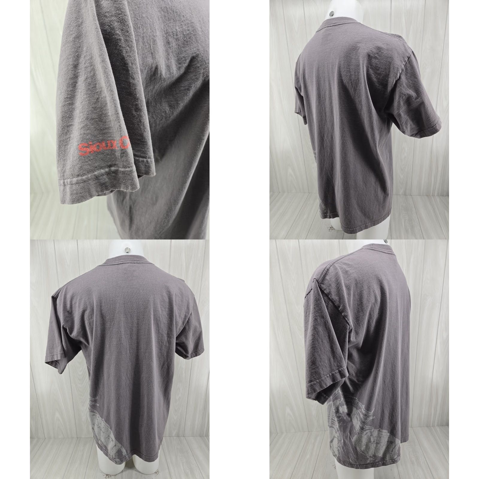 Vintage VINTAGE Bayside Shirt Mens XL T-Shirt Gray 90s Cowboy USA Graphic Print Logo Size US XL / EU 56 / 4 - 8 Thumbnail