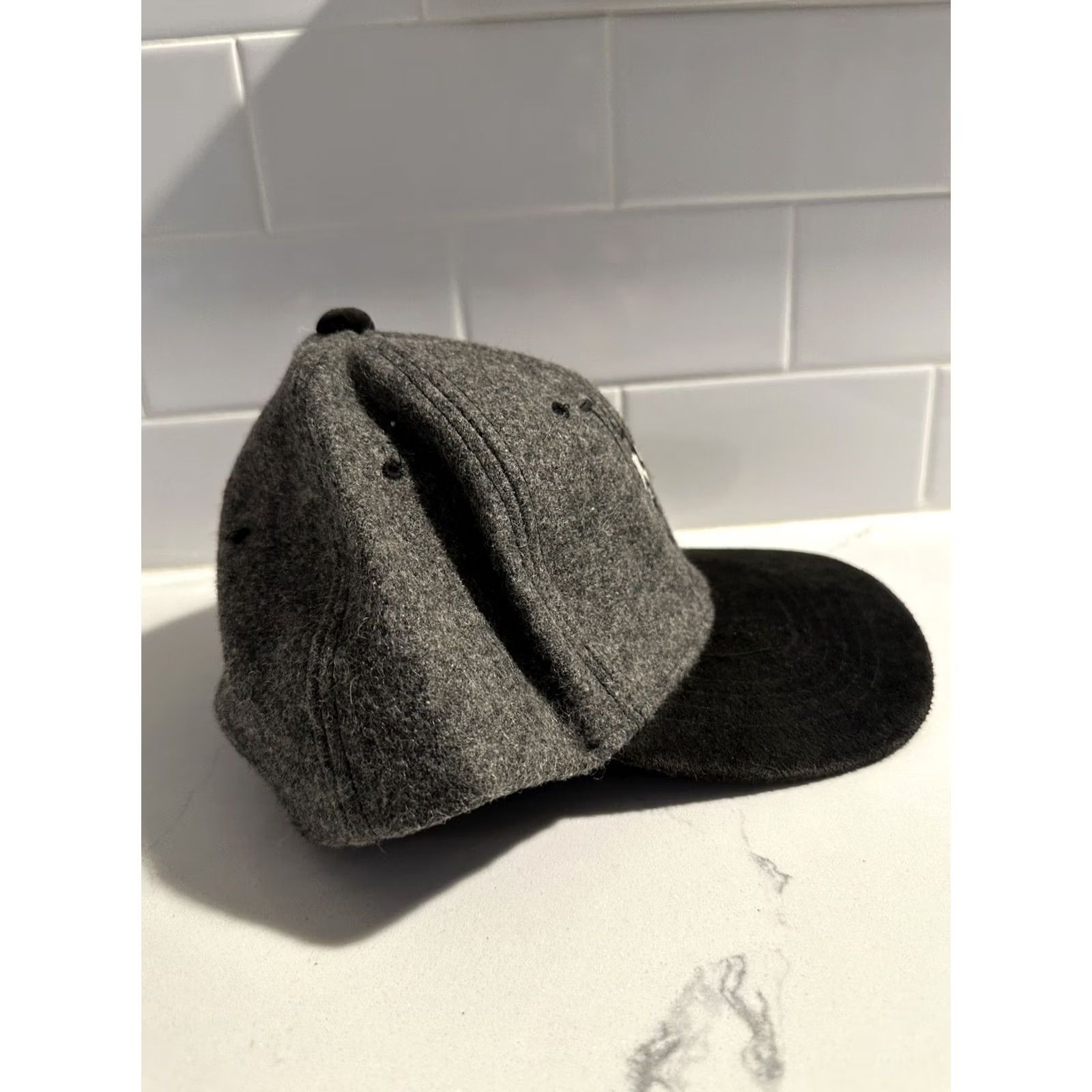 Big Dogs VINTAGE Big Dogs "Think Big" Gray Wool Snapback Hat Cap Adjustable Black 1990s Hats Mens Boys Girls Size ONE SIZE - 3 Thumbnail