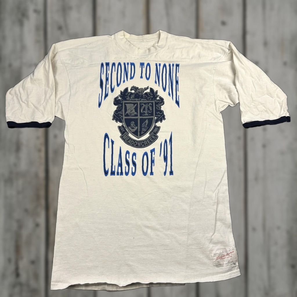 Vintage VINTAGE Meadowcreek High School Shirt Mens XL White Class Of 91 Seniors 90s Nike? Size US XL / EU 56 / 4 - 1 Thumbnail