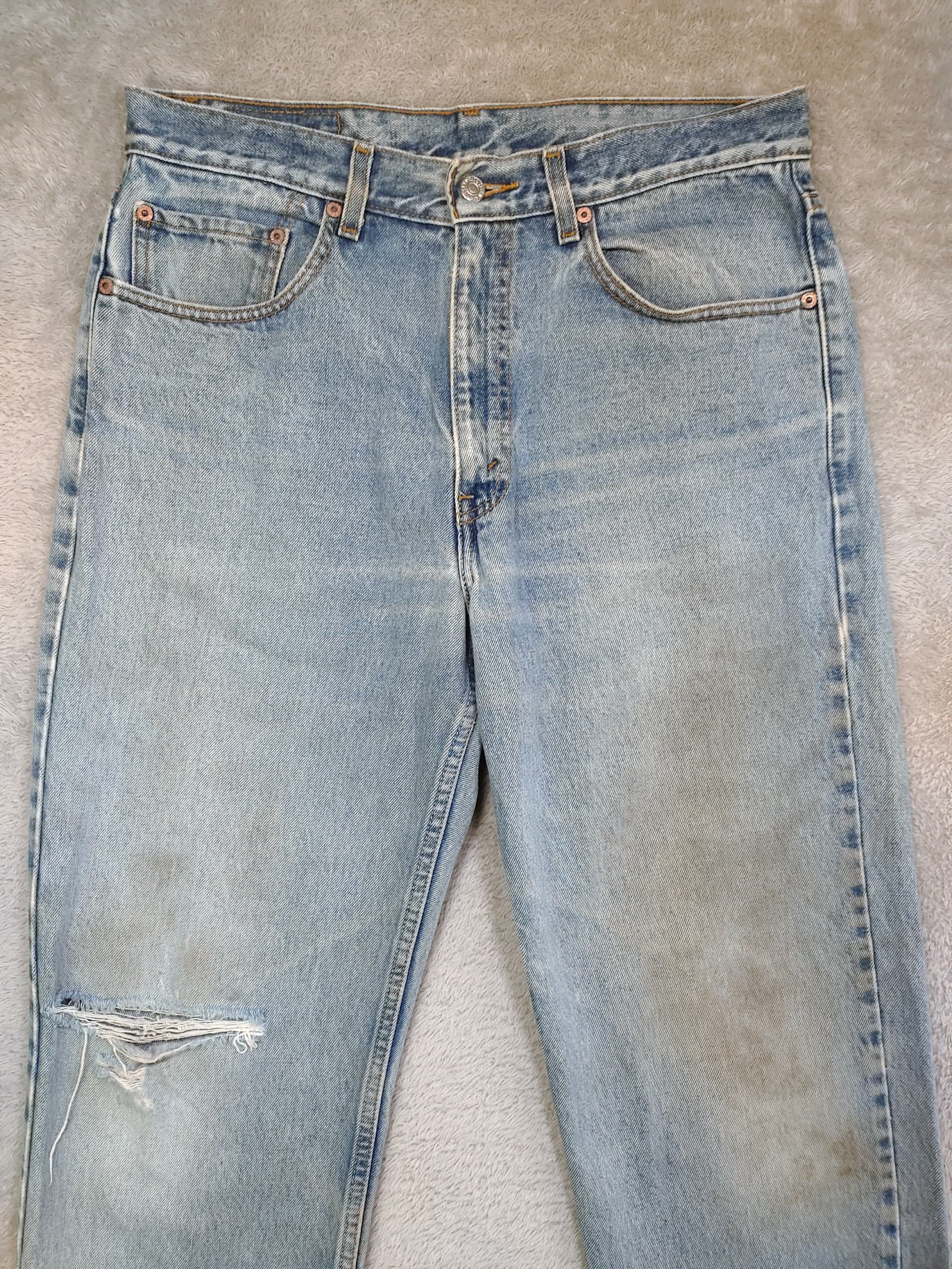 Levi's Vintage Levi’s 550 Relaxed Fit Distressed Light Wash Jeans Size US 34 / EU 50 - 2 Thumbnail