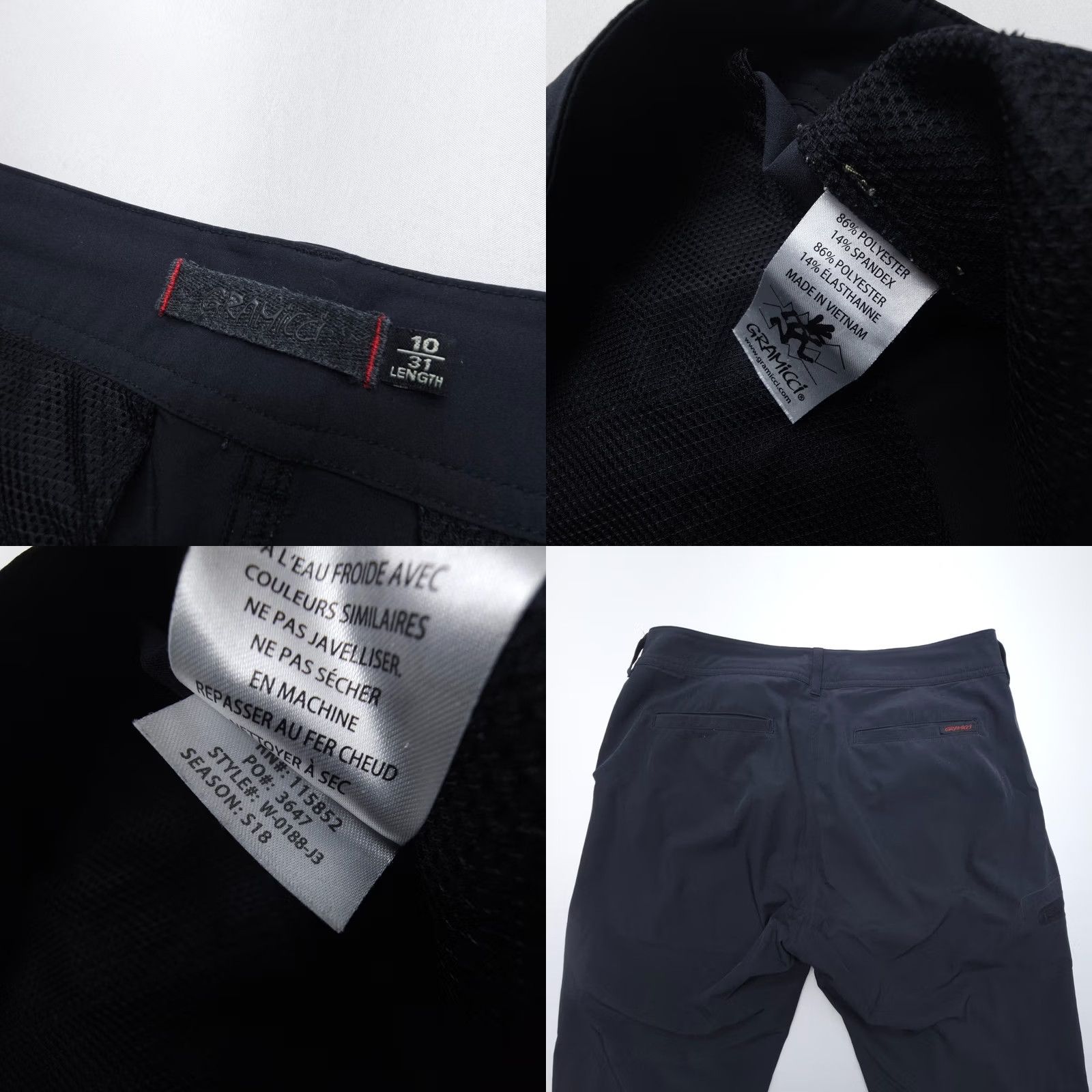 Gramicci Gramicci Lightweight Hiking Pants Womens 10 Black Tech Stretch Cargo Travel Reg Size 32" / US 10 / IT 46 - 8 Thumbnail