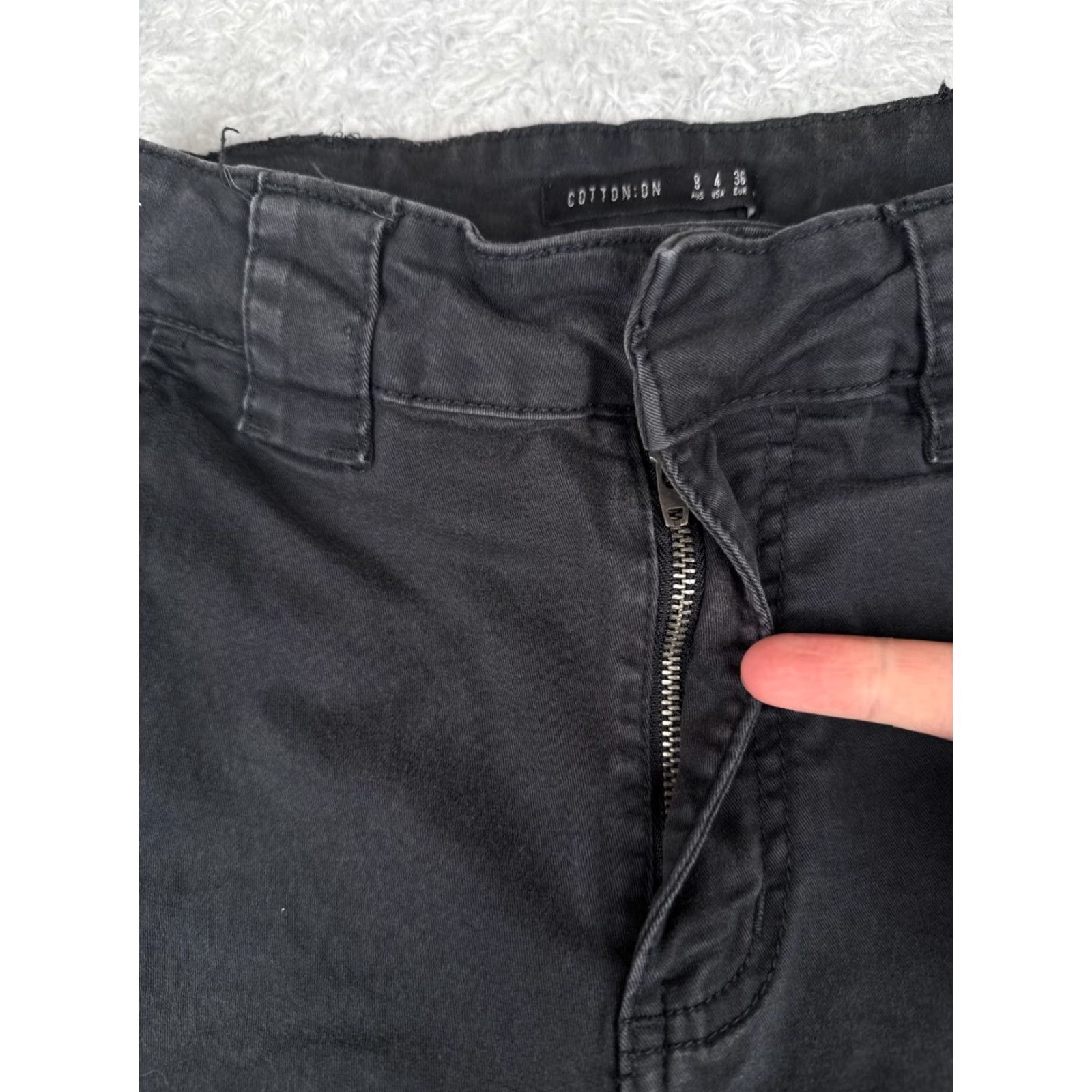 Cotton On Cotton On Women's Cargo Jogger Pants Black Tapered Stretch Denim 4 Utility Casual Size 27" / US 4 / IT 40 - 5 Thumbnail
