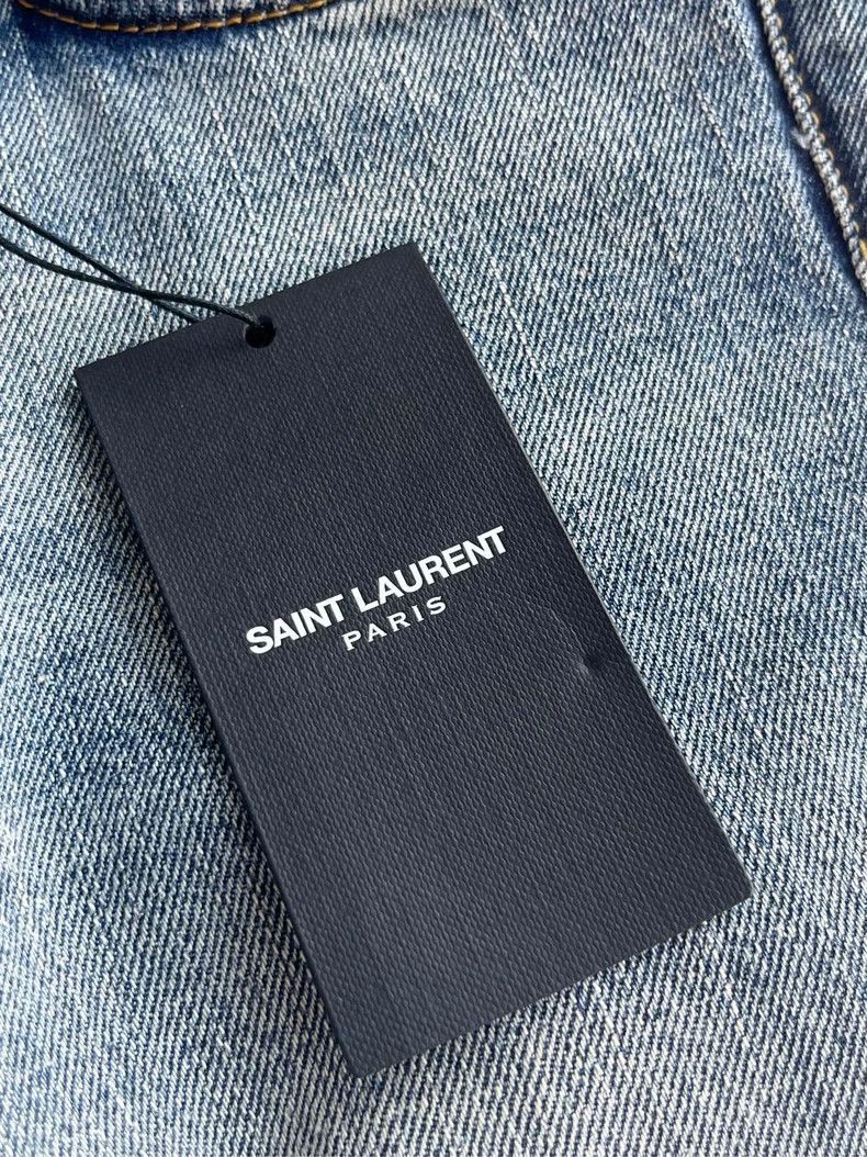 Yves Saint Laurent Saint Laurent Blue wash fade straight tub jeans 2502-Nextar Size US 27 - 8 Thumbnail