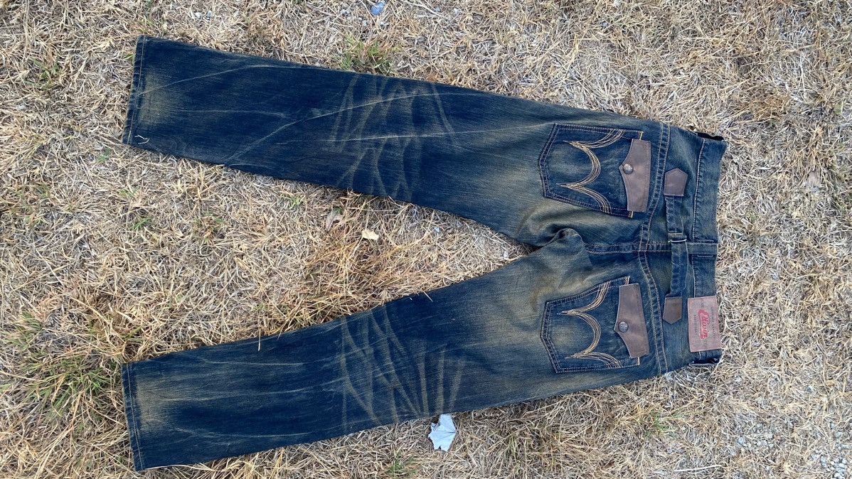 Edwin Edwin Blue Trip Buckle Jeans Very Nice Design Size US 33 - 7 Thumbnail