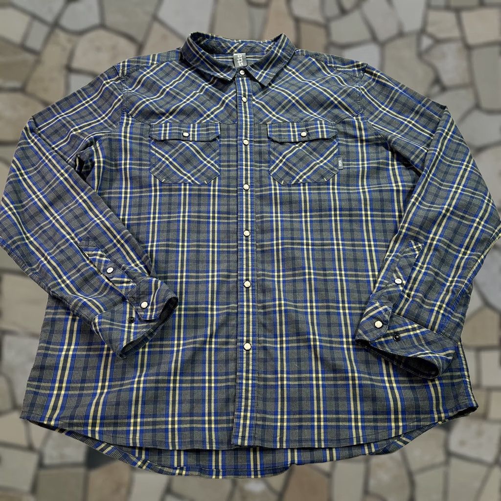 Vintage Stio Shirt Mens 2XL Blue Plaid Long Sleeve Western Snap Button Up Outdoor Size US XXL / EU 58 / 5 - 1 Thumbnail