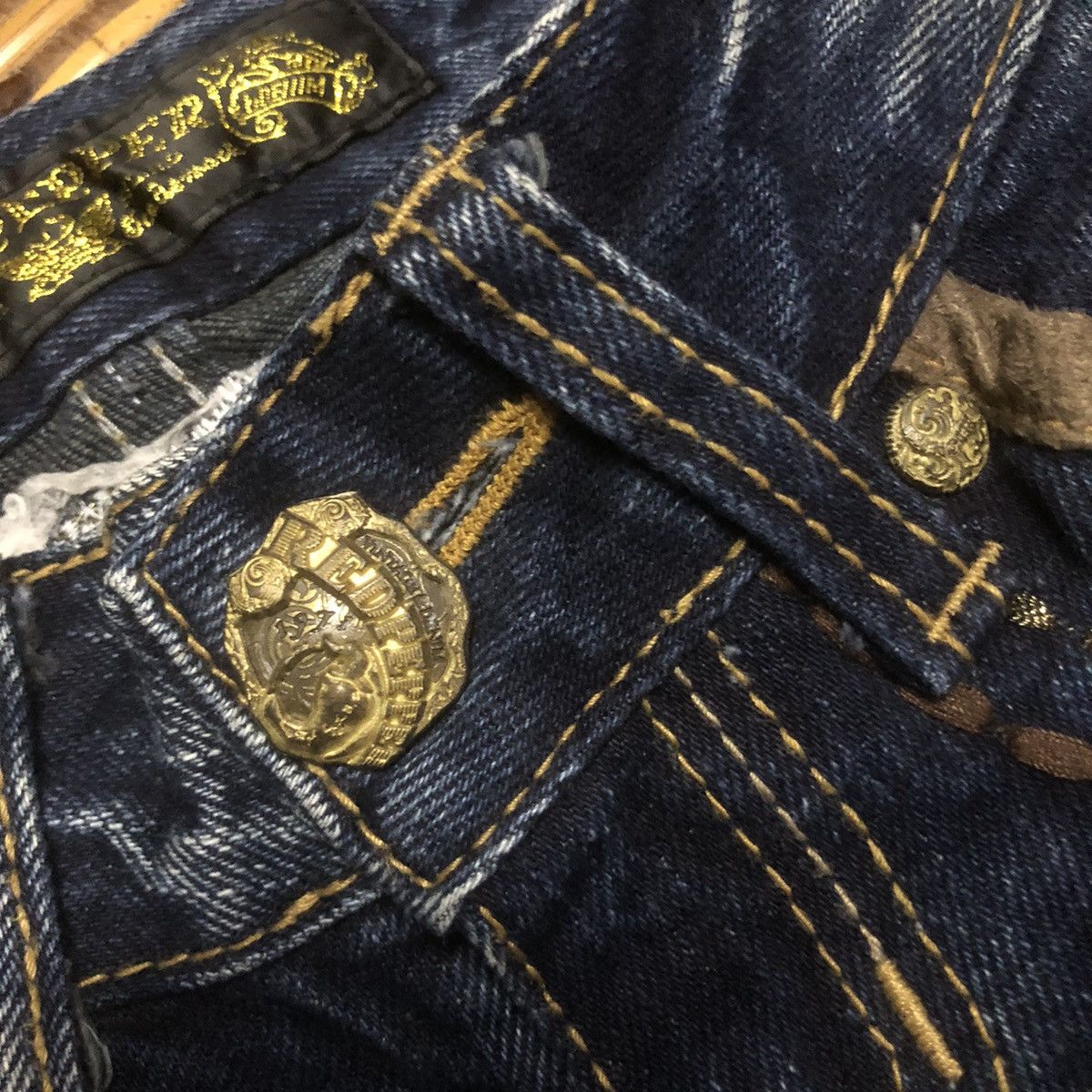 Hysteric Glamour VINTAGE RED PEPPER DENIM JEANS DESIGN UNISEX Size 28" / US 6 / IT 42 - 15 Thumbnail