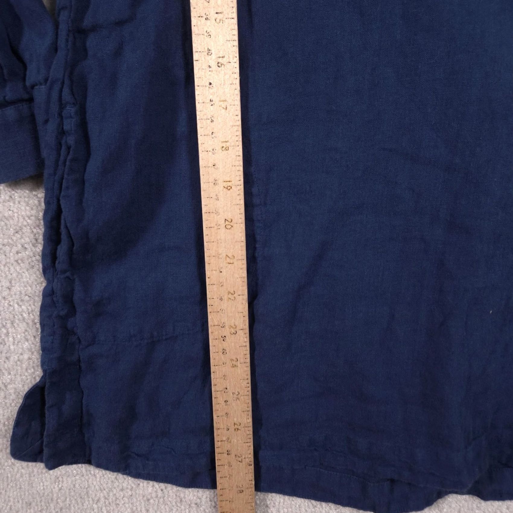 Vintage Chico's Shirt Womens 1 Blue 100% Linen Collared Tunic Long Sleeve Top Blouse Size XS / US 0-2 / IT 36-38 - 6 Thumbnail