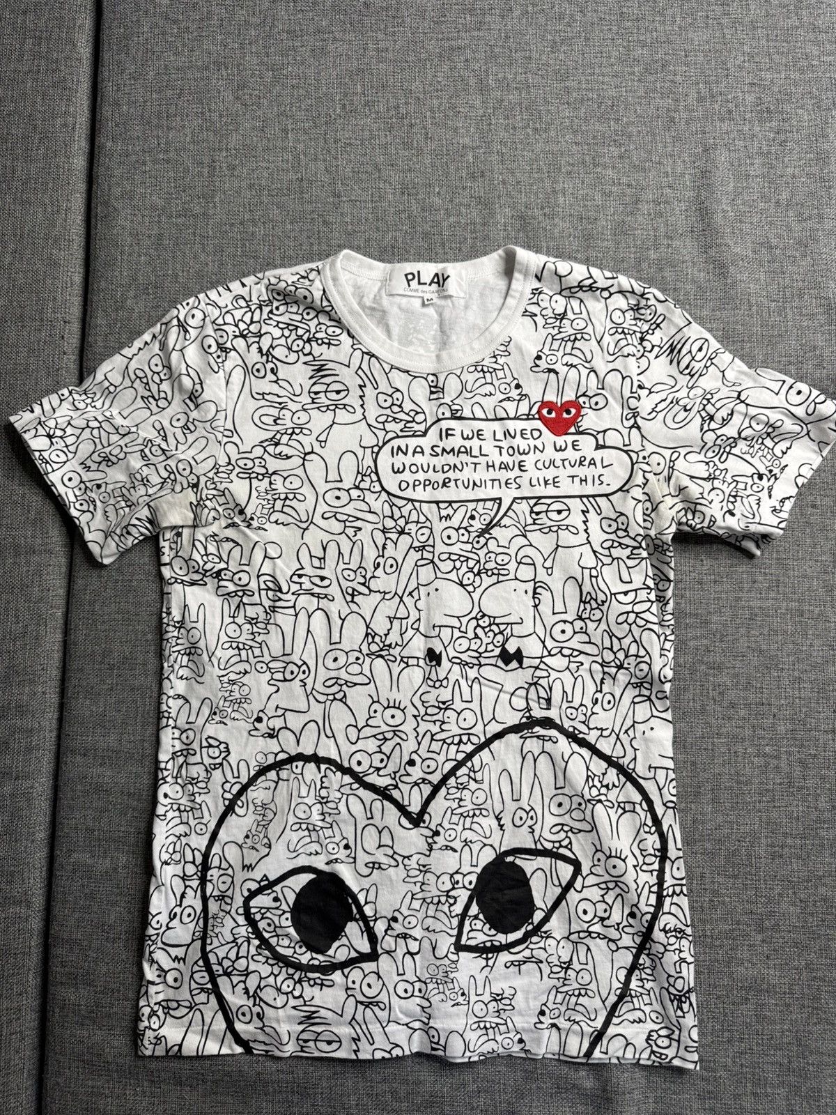 Comme des Garcons × Comme des Garcons PLAY Comme des Garsons Big Logo white T-Shirt M Size US M / EU 48-50 / 2 - 1 Thumbnail