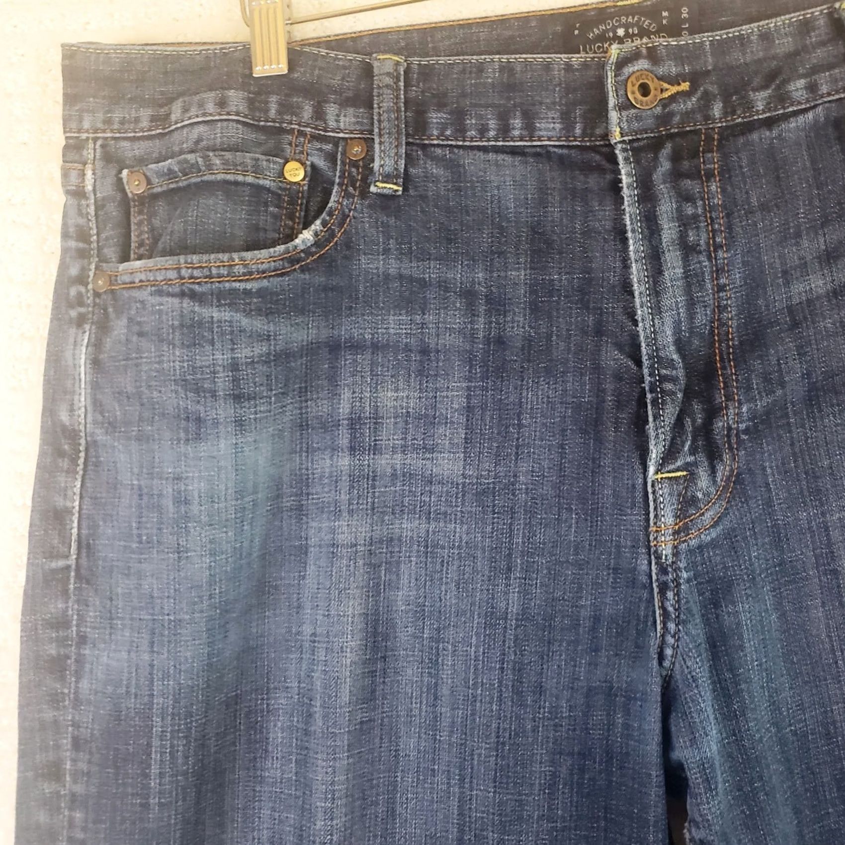 Lucky Brand Lucky Brand 363 Vintage Straight Jeans - Medium Wash - 40x25 - Cotton Blend Denim - Regular Size - 5-Pocket - Blue - Mens Size US 40 / EU 56 - 3 Thumbnail