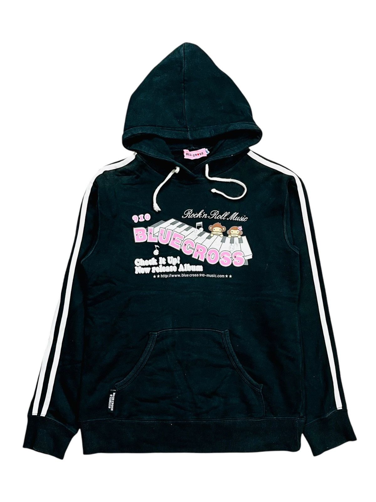 Angel Blue 2000s Blue Cross - Piano Hoodie Size L / US 10 / IT 46 - 1 Thumbnail