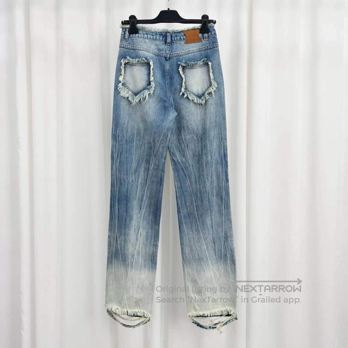 RUIbuilt Rui Distressed Raw Hem Washed Denim Pants. Size 27" / US 4 / IT 40 - 2 Thumbnail