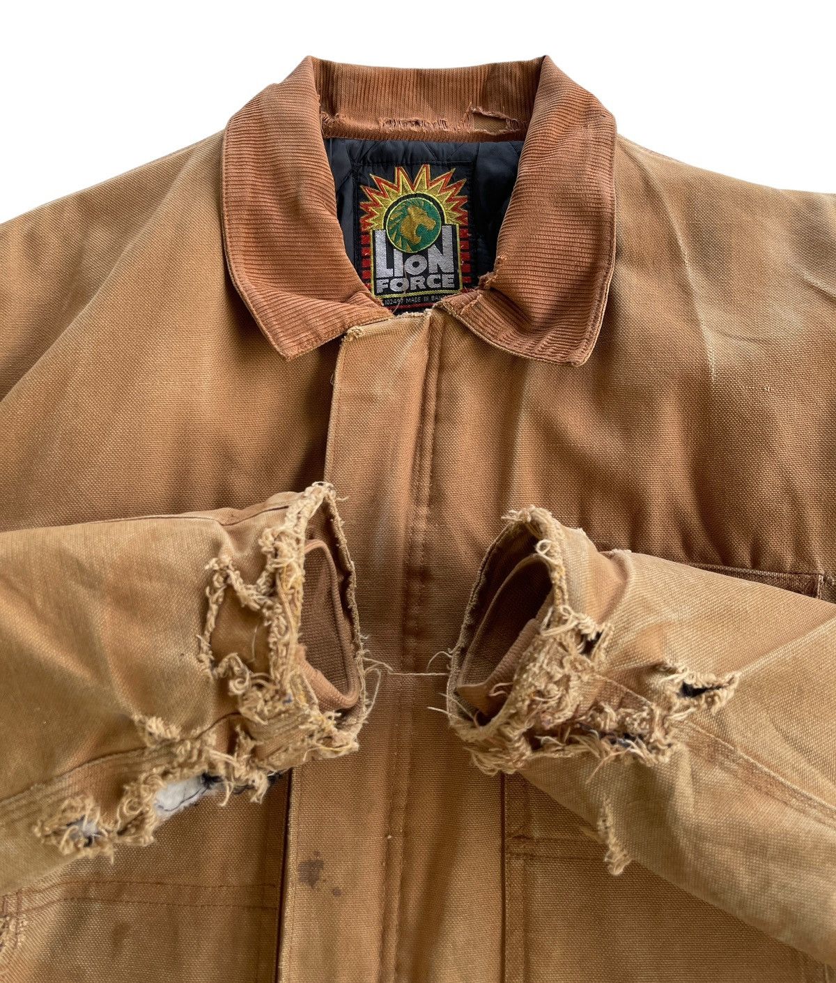Vintage DISTRESSED❗️1990s Thrashed Workwear Jacket Size US XL / EU 56 / 4 - 4 Thumbnail