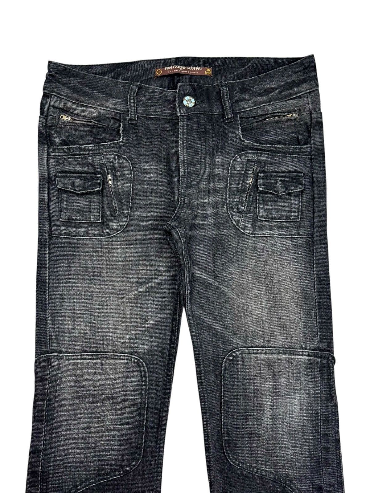 Isamu Katayama Backlash 2000s Heritage Stone - Paneled Zips Biker Denim Pants Size US 29 - 3 Thumbnail