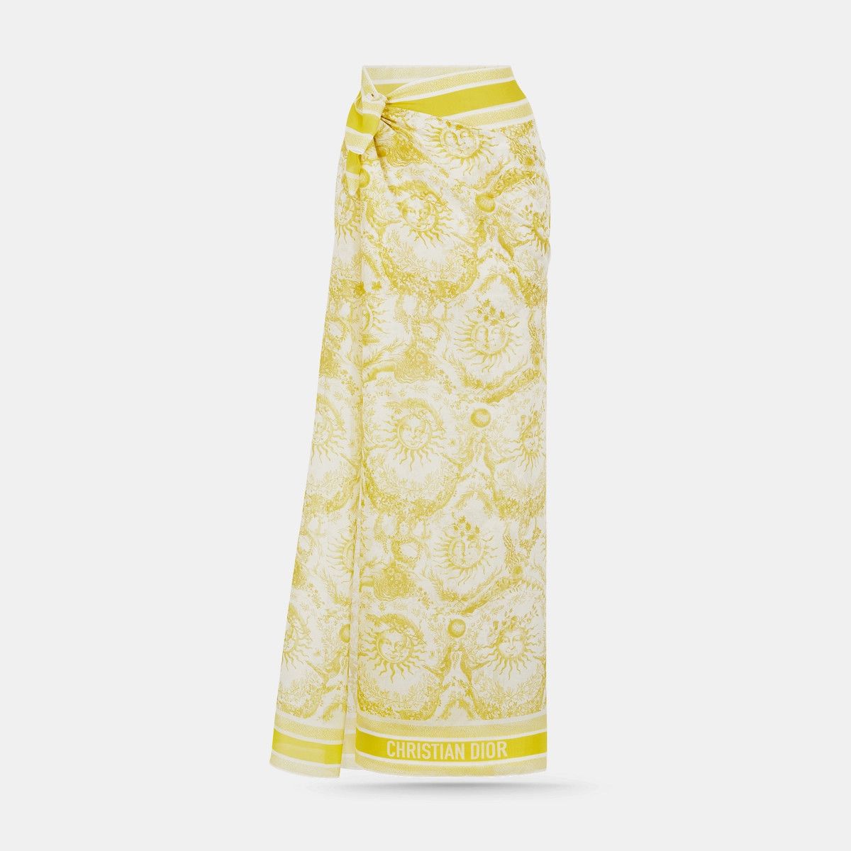 Dior o1bcso1str0226 Size:OS/De Jouy Soleil Sarong in White/Yellow Size ONE SIZE - 1 Thumbnail