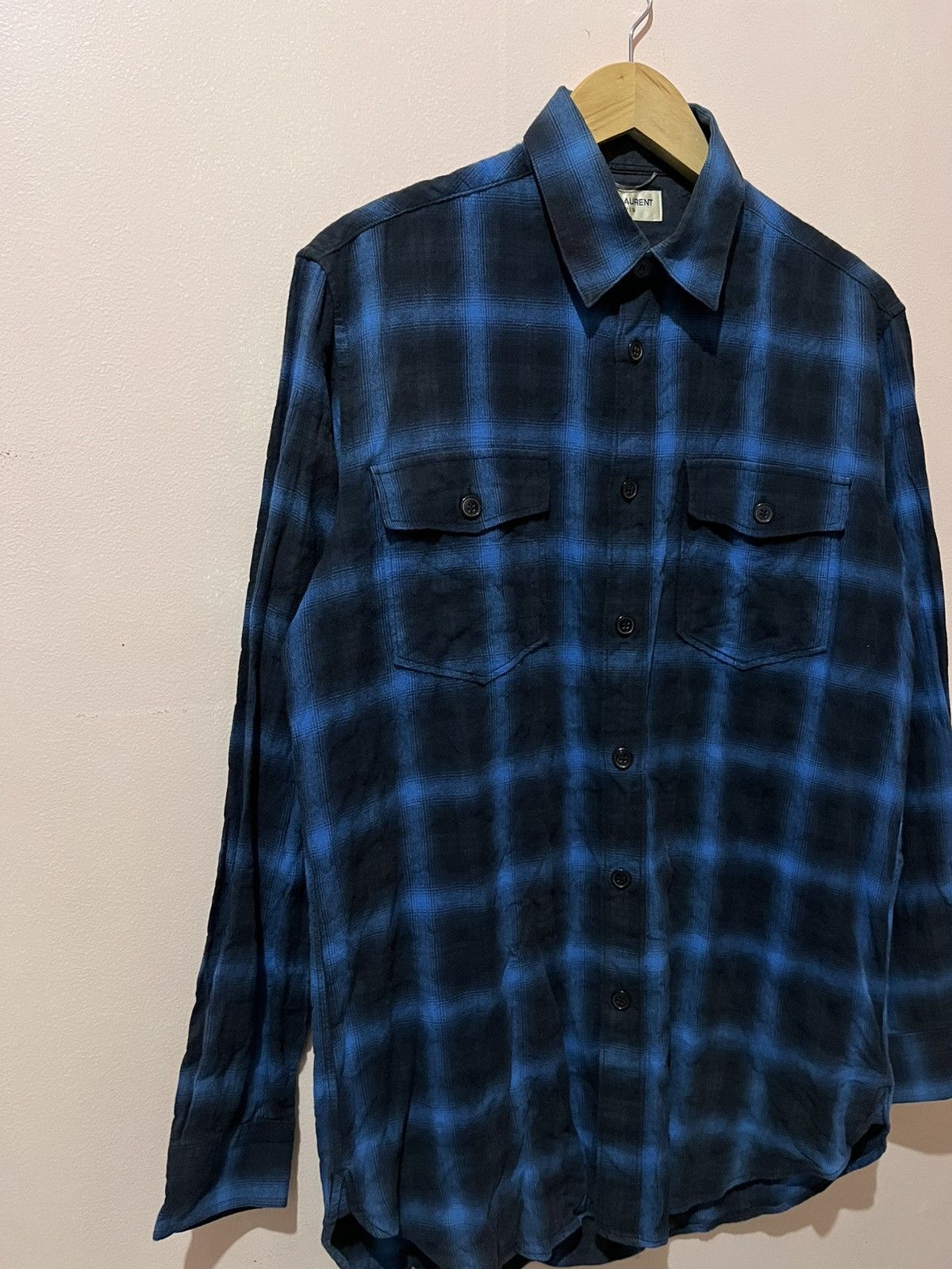 Saint Laurent Paris Saint Laurent Paris - Hedi Slimane - S/S’16 - Plaid Shirt Size US L / EU 52-54 / 3 - 6 Thumbnail