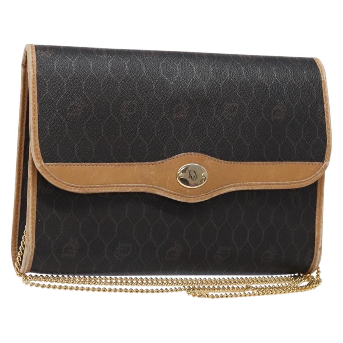 Dior DIOR Honeycomb Canvas Chain Shoulder Bag Pvc Black Gold Size ONE SIZE - 1 Thumbnail