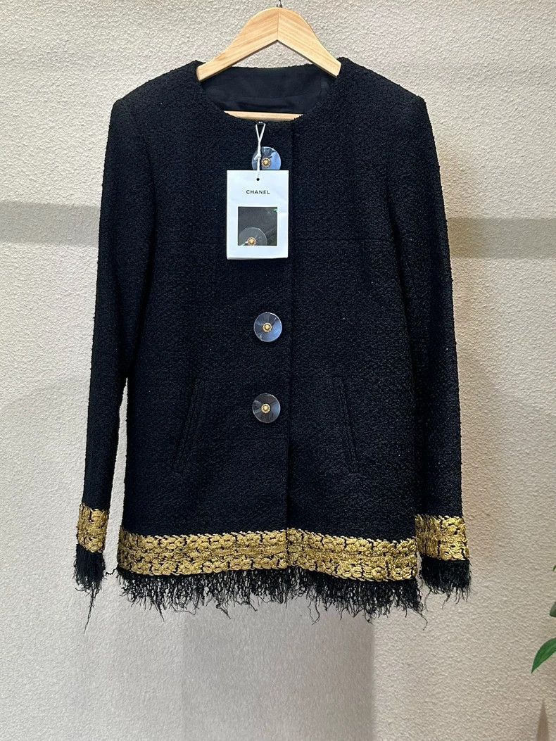 Chanel Chanel Metropolitan Series Black Gold-plated Jacket Size XXS / US 00 / IT 34 - 1 Thumbnail