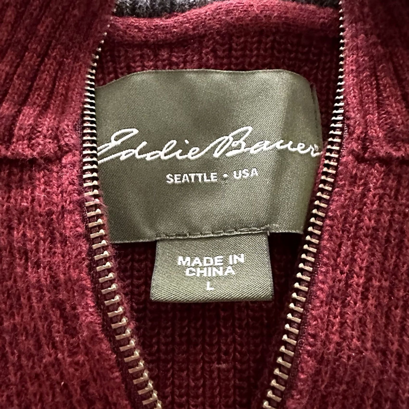 Eddie Bauer Eddie Bauer Sweater Mens Size L Red Knit Pullover 1/4 Zip Striped Classic Fit Knit Mock Neck Casual Mens Size US L / EU 52-54 / 3 - 2 Thumbnail