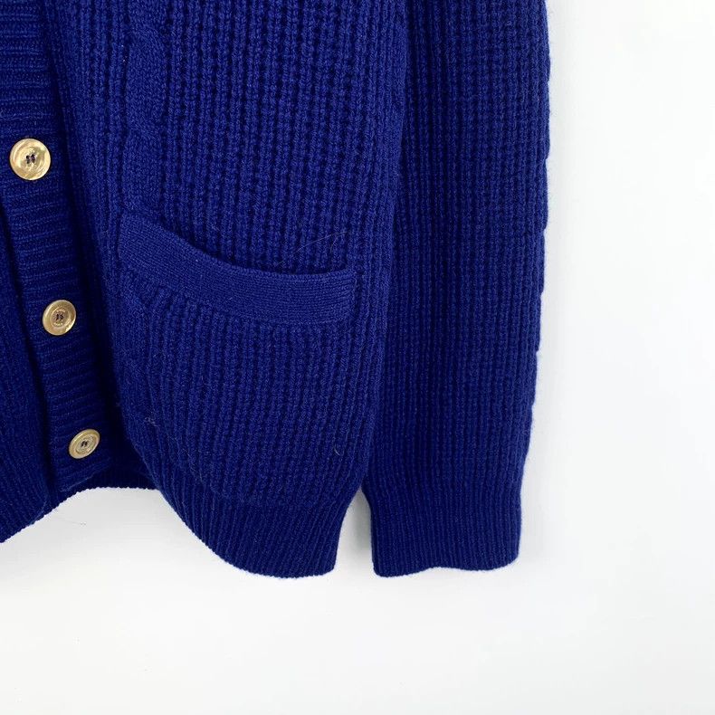 Gucci Gucci Dark blue double G embroidered wool V-neck single-br Size S / US 4 / IT 40 - 4 Thumbnail