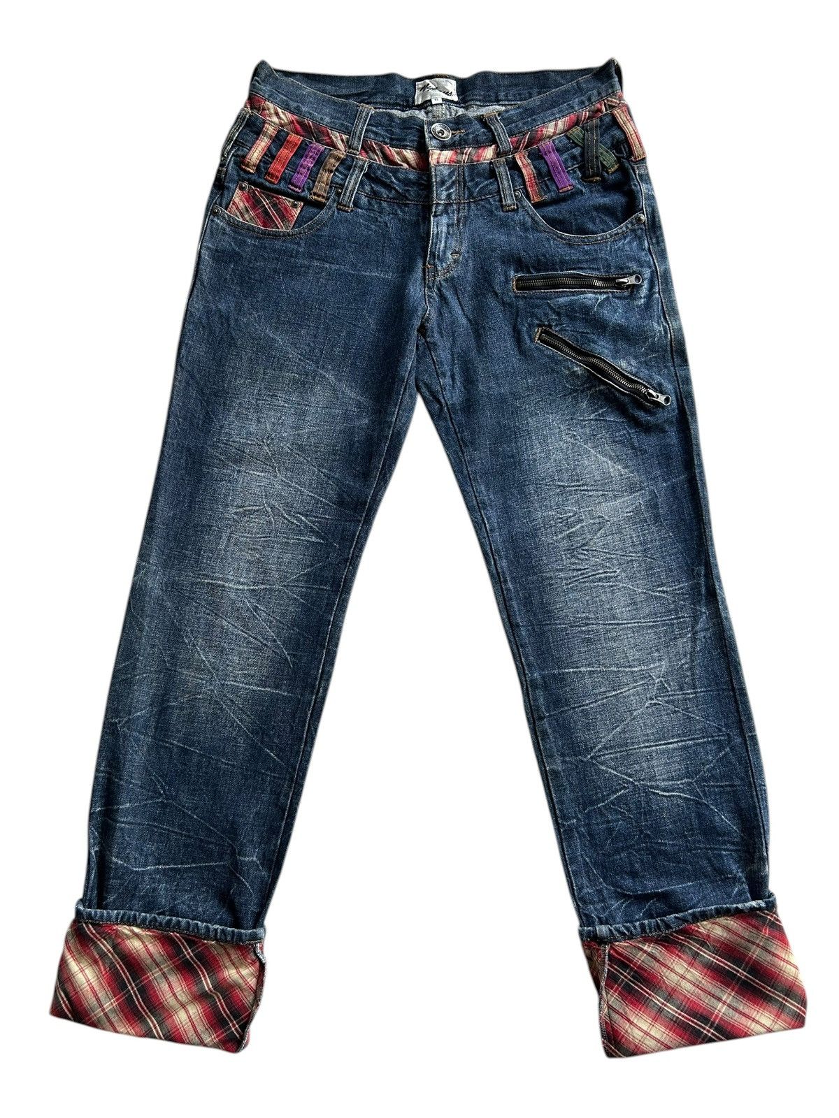 Kapital Nylaus Double Waist Japanese Punk Bondage Grunge Denim Jeans Size US 33 - 9 Thumbnail