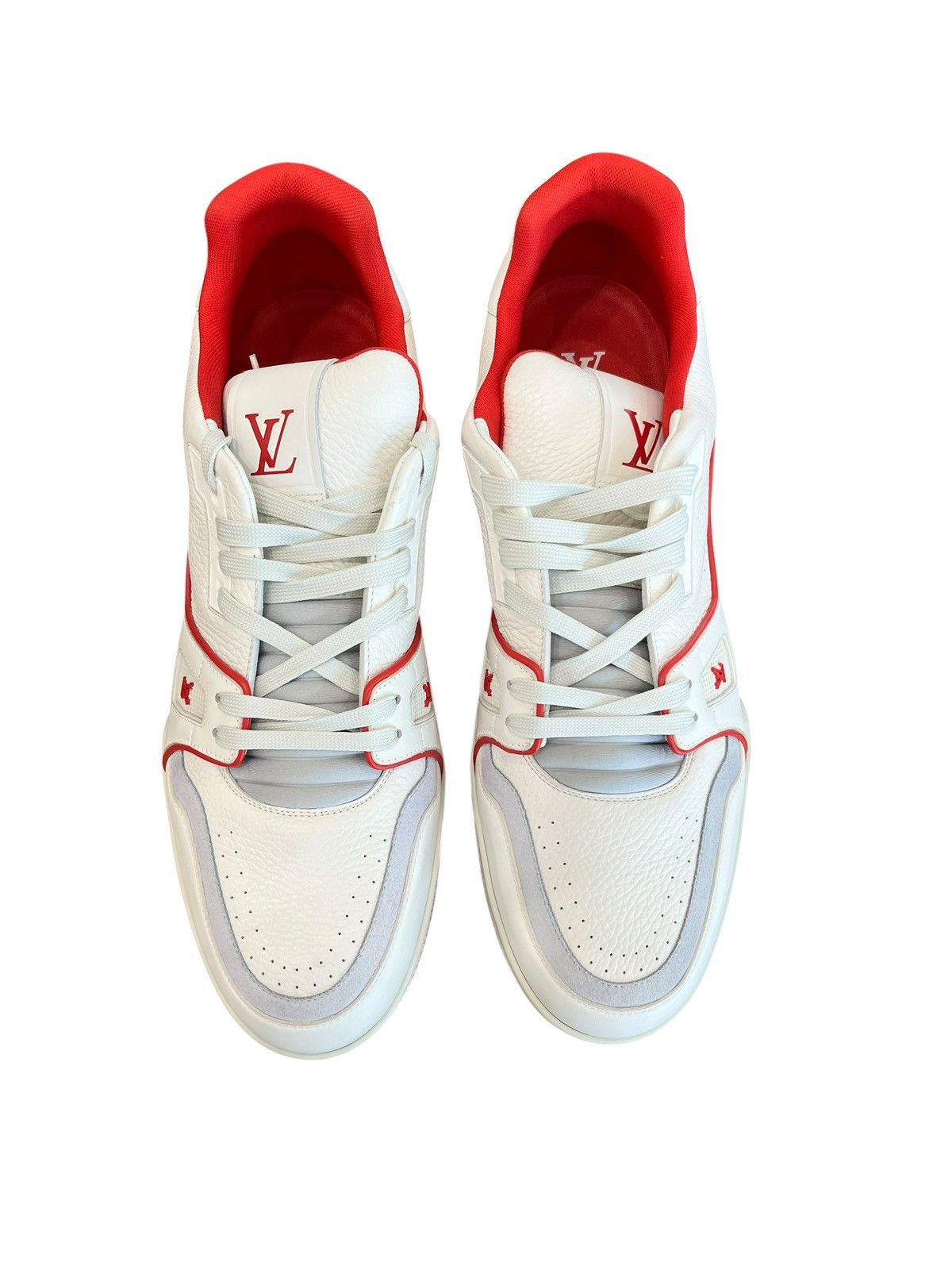 Louis Vuitton Louis Vuitton Trainer #54 Signature White Red Size US 13 / EU 46 - 4 Thumbnail