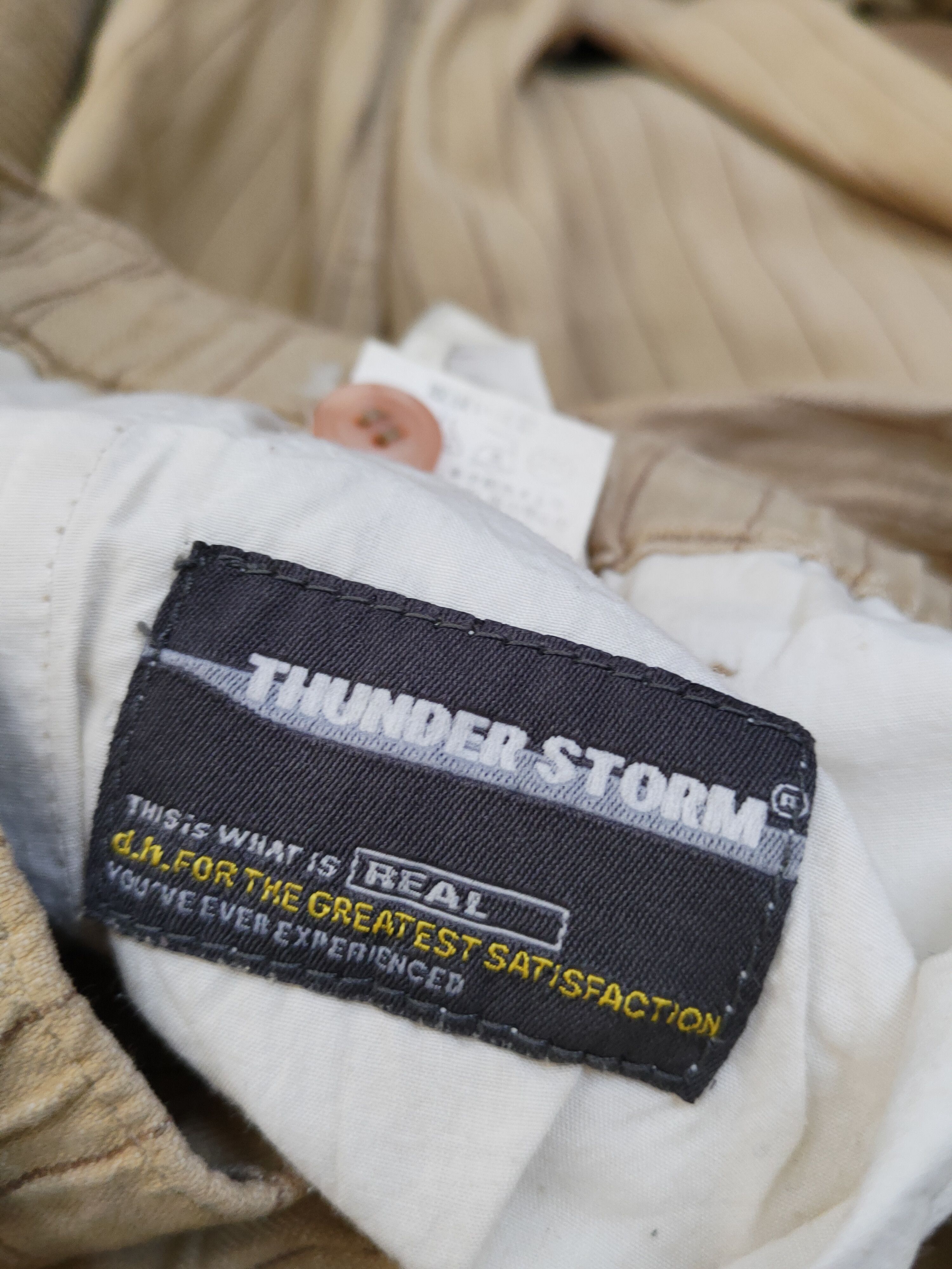 Japanese Brand × Vintage Thunder Storm Light Brown stripe vintage Casual Pants #W1419 Size US 37 - 15 Thumbnail
