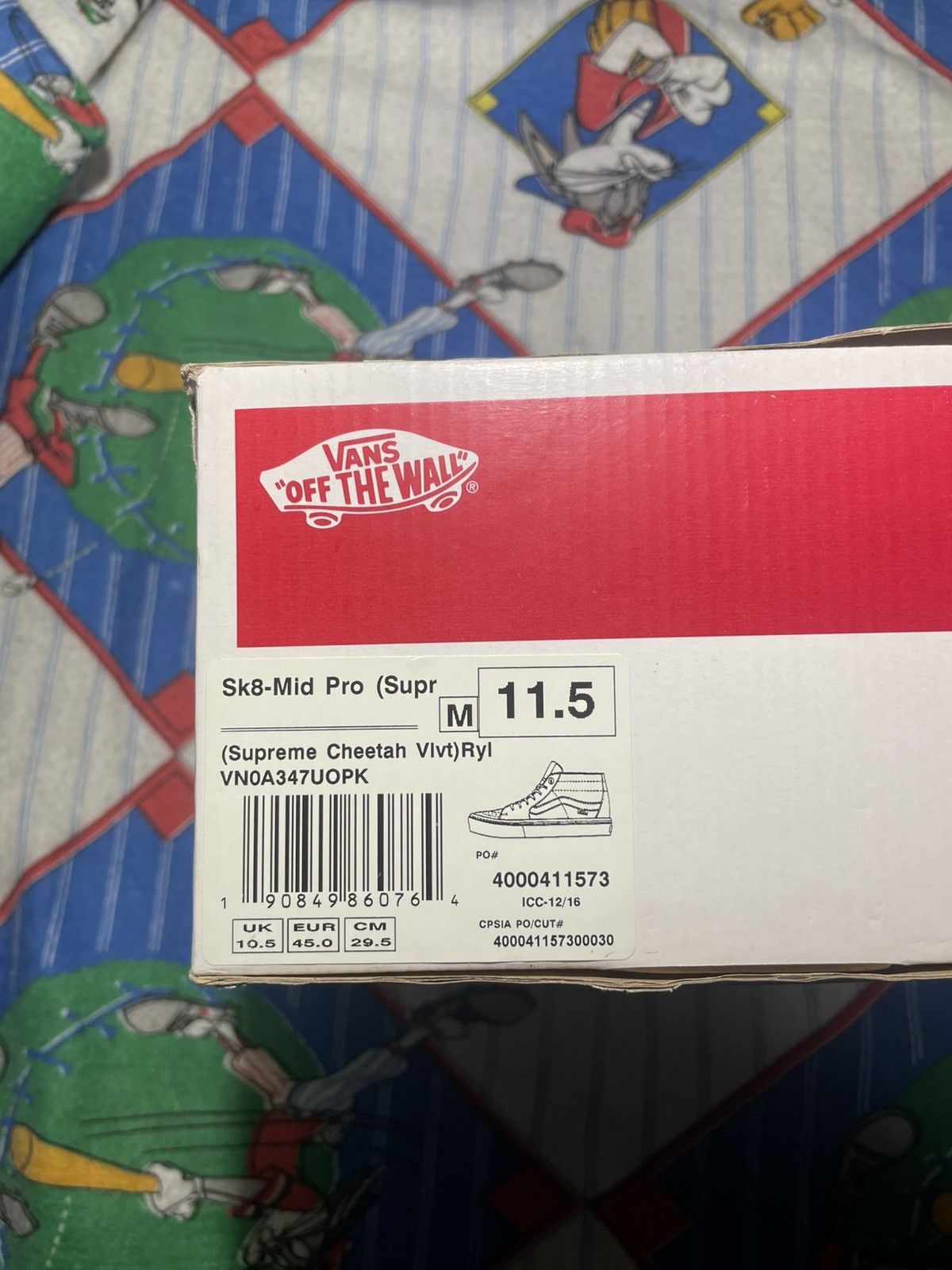 Supreme × Vans Supreme Vans Cheetah Velvet Royal Blue Sz 11.5 Size US 11.5 / EU 44-45 - 2 Thumbnail
