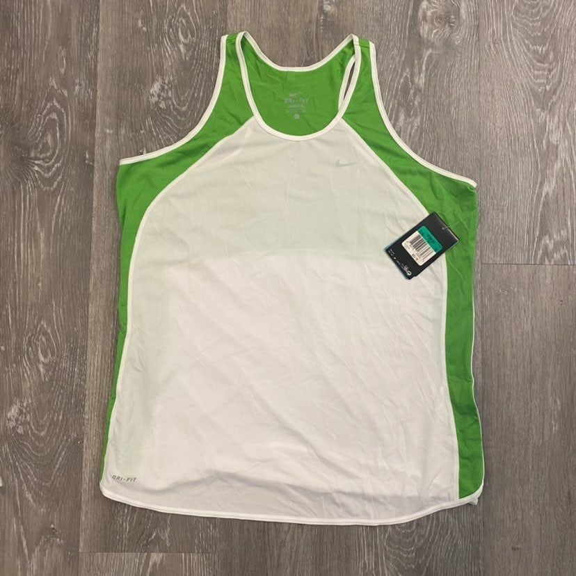 Nike Nike NWT White Green Tank Womens XL Bin N-31 Size XL / US 12-14 / IT 48-50 - 1 Thumbnail