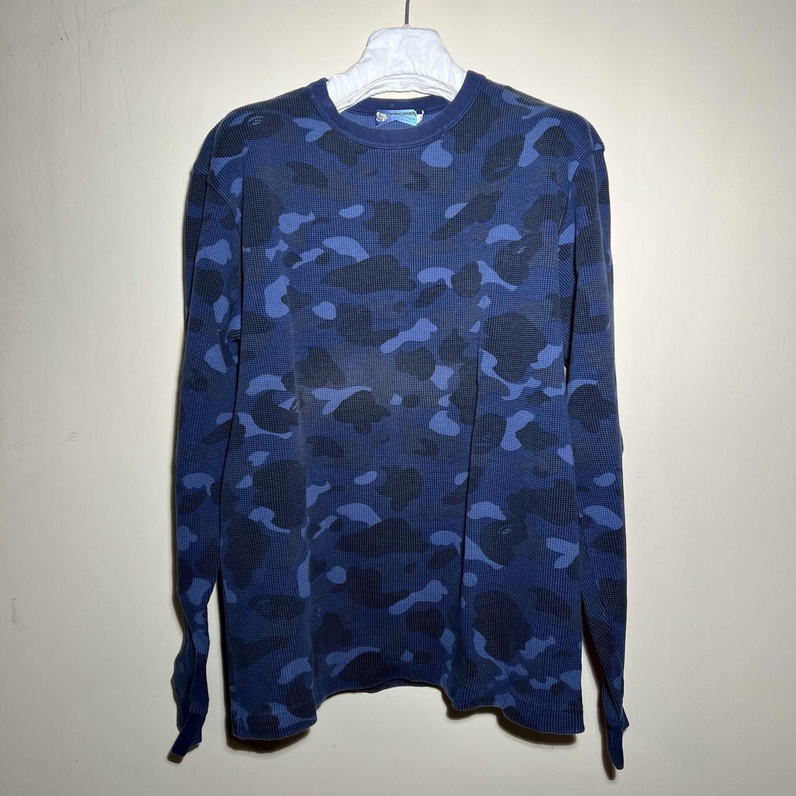 Bape Pre-Owned Bape Blue Camo Thermal Longsleeve XL Size US XL / EU 56 / 4 - 1 Thumbnail