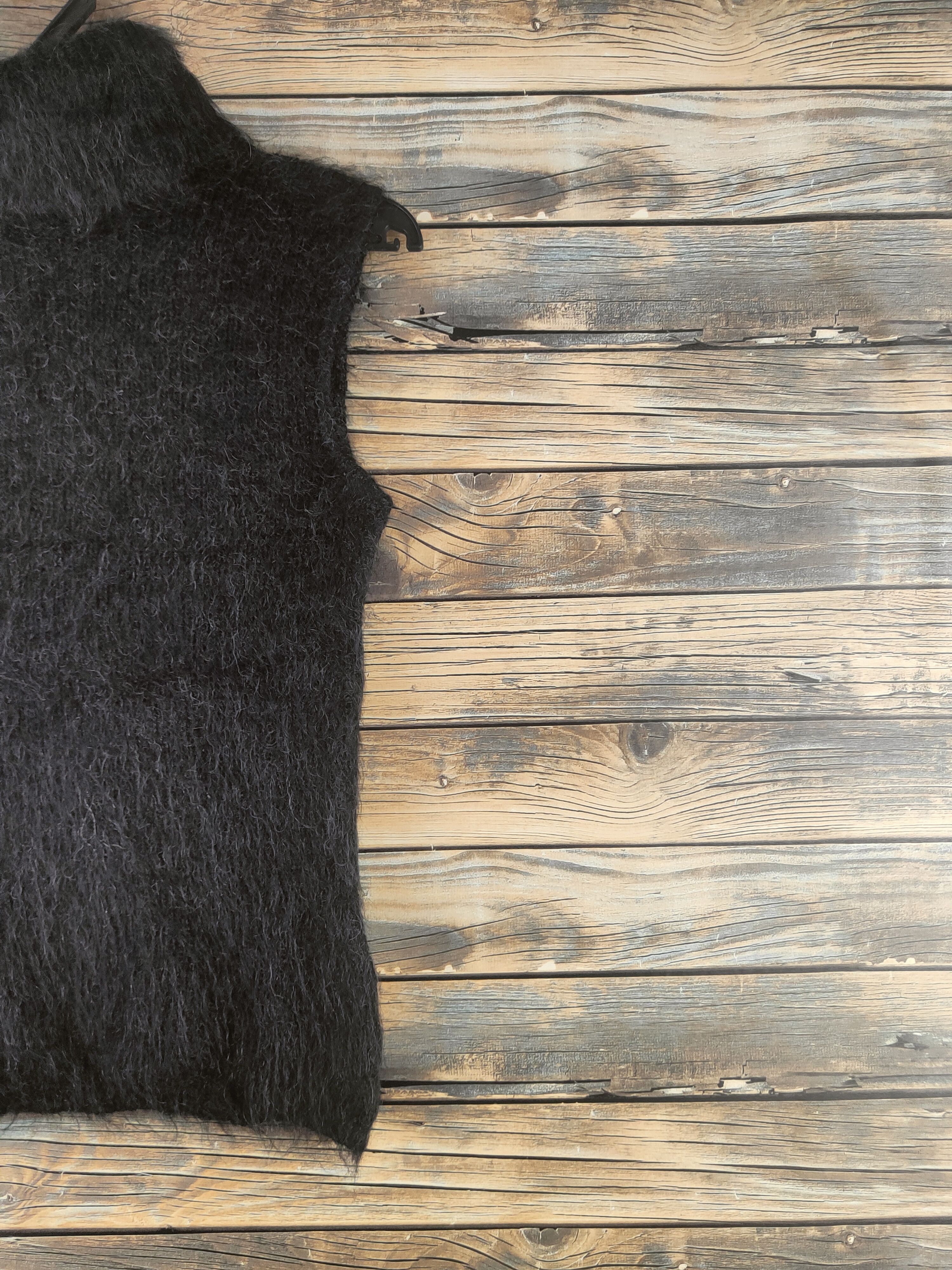 Japanese Brand DL Indivi Black Fur Mohair Knitwear #46-507 Size XS / US 0-2 / IT 36-38 - 5 Thumbnail