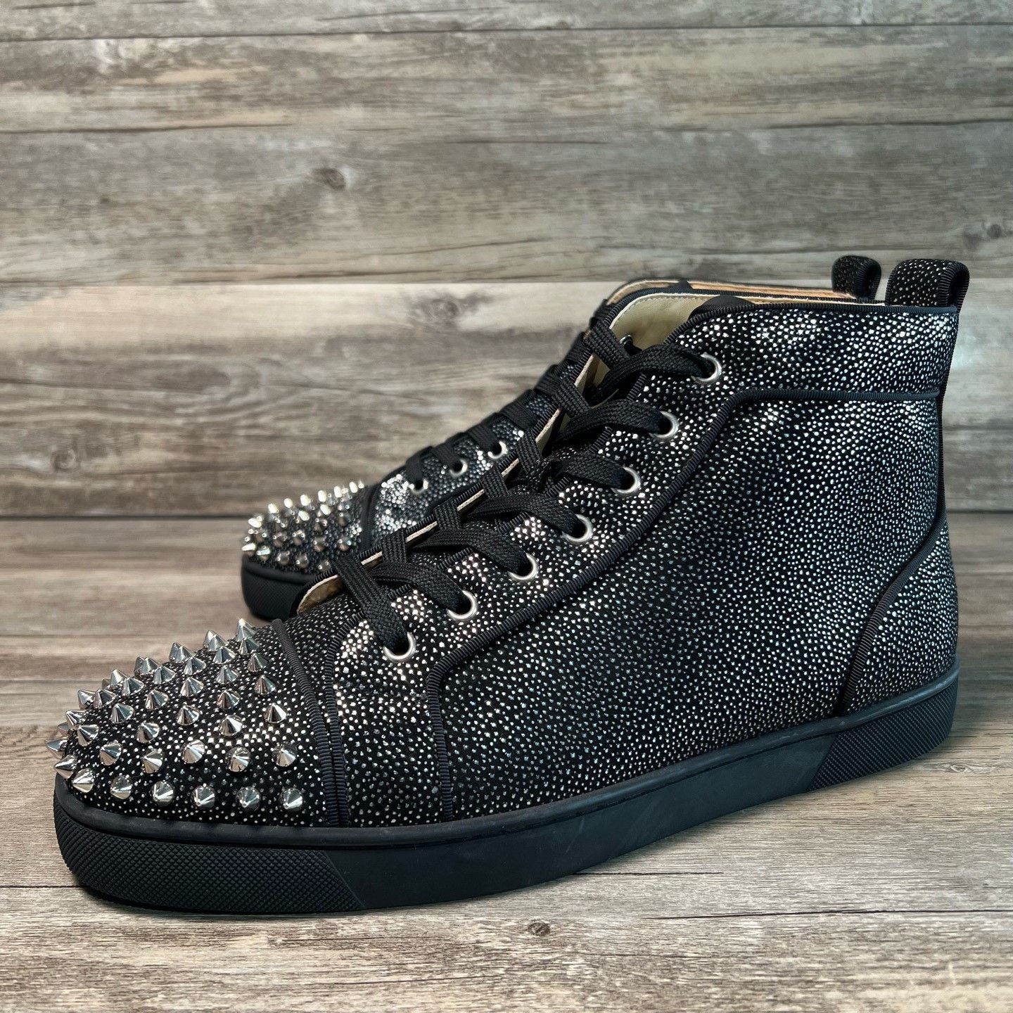 Christian Louboutin Christian Louboutin Black Hitop Sneakers 43.5 Women Size US 11.5 / IT 41.5 - 1 Thumbnail