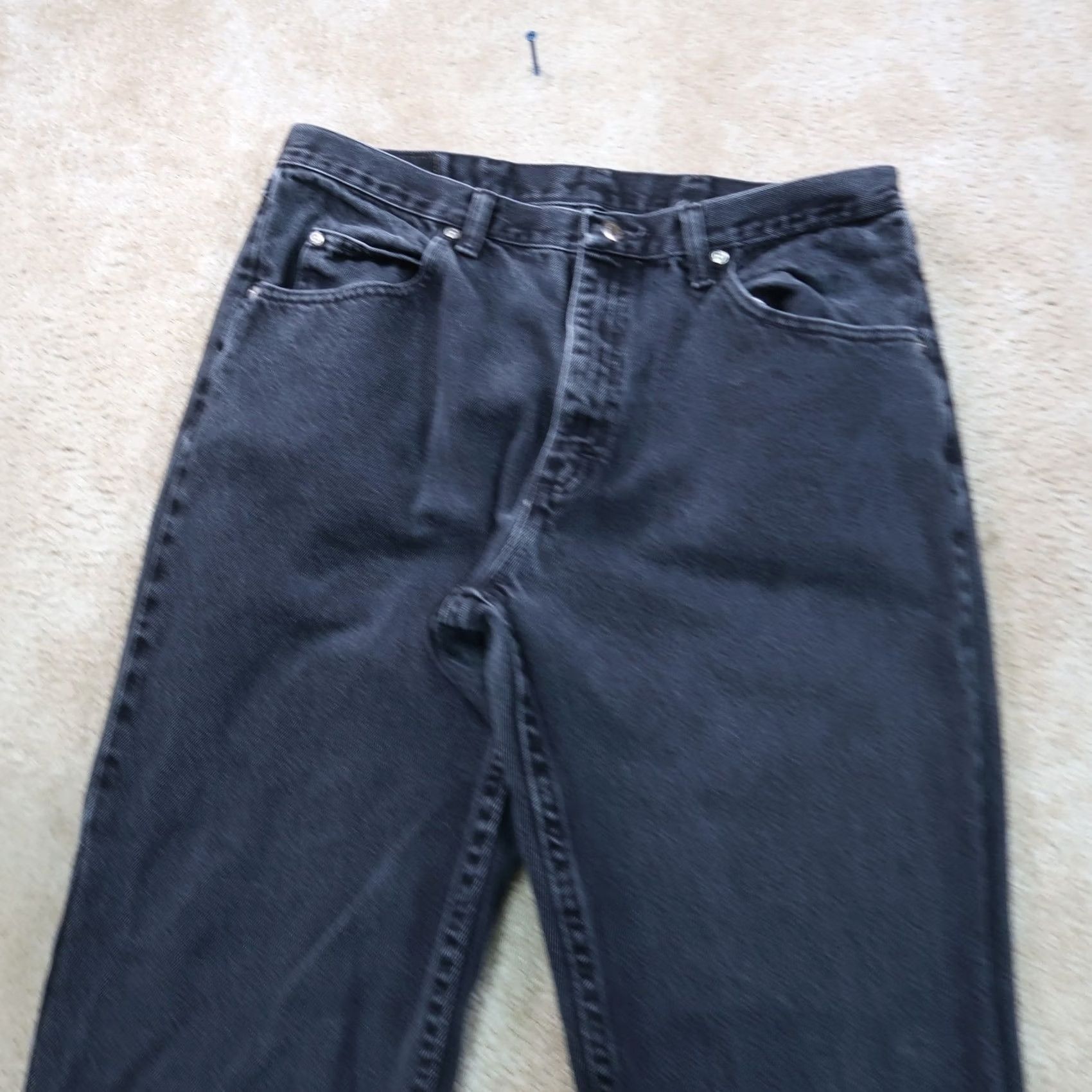 Wrangler Wrangler Jeans Straight 36x32 Black Denim 5-Pocket Relaxed Mens Jeans 36 Regular Waist Inseam 32 Denim Pants Men Size US 36 / EU 52 - 2 Thumbnail