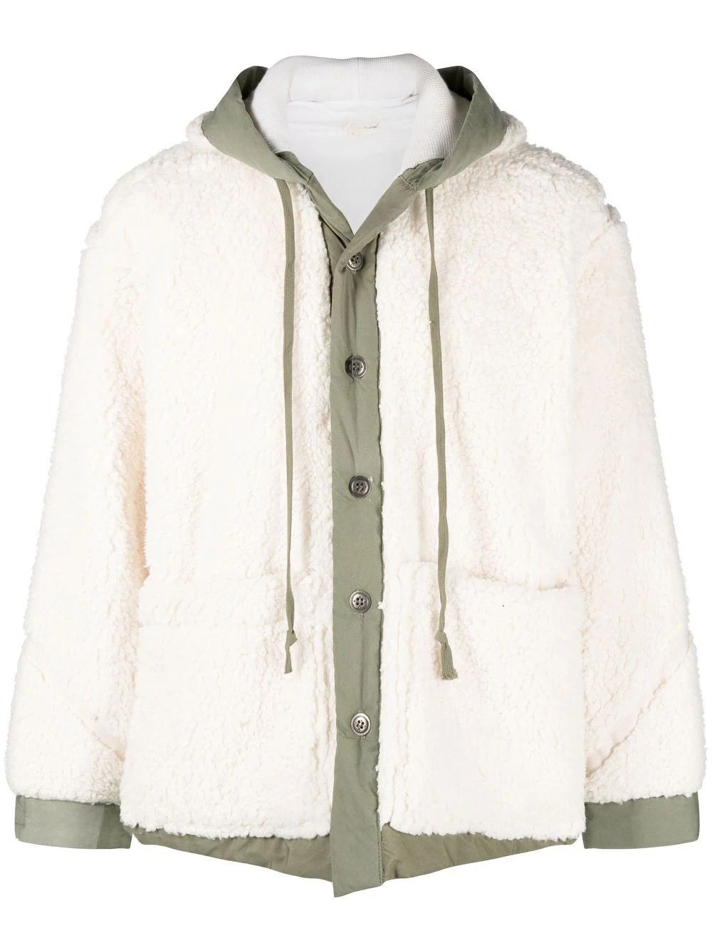 Greg Lauren $2950 NWT Greg Lauren Ivory Sherpa Hooded Boxy XXL (Size 5 Size US XXL / EU 58 / 5 - 1 Thumbnail