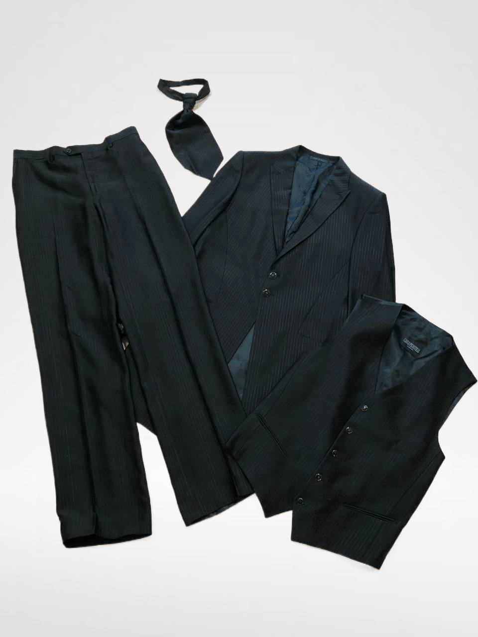 Carlo Pignatelli LUXURY VINTAGE Black Suit Carlo Pignatelli Y2K Size 42S - 1 Thumbnail