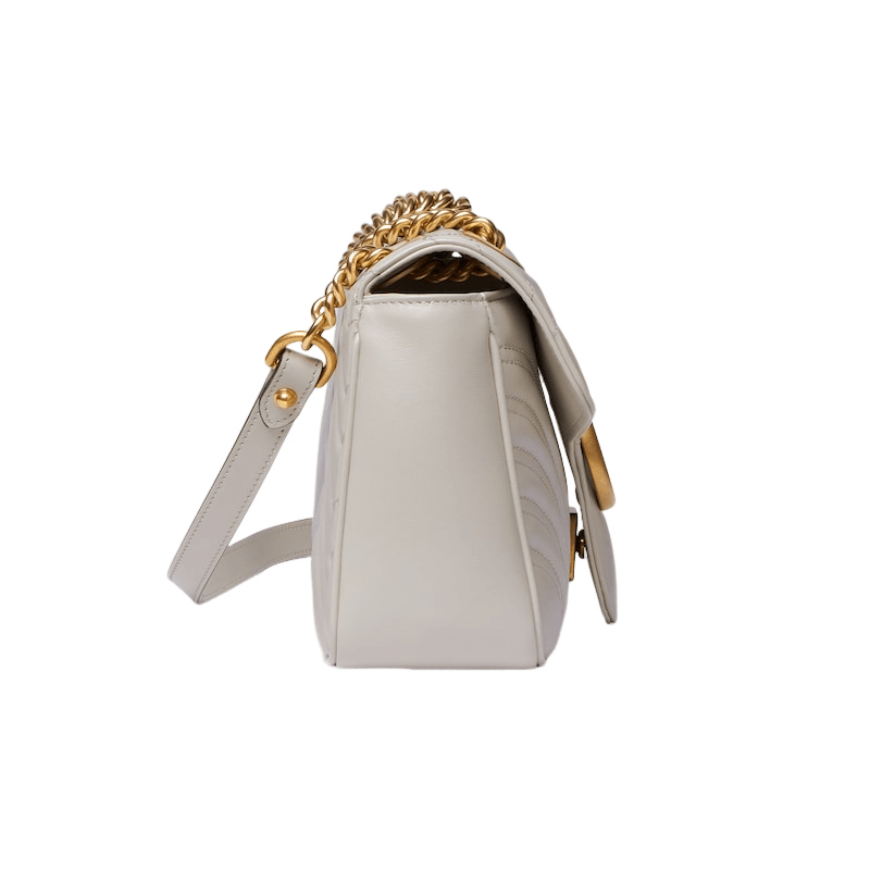 Gucci Gucci Marmont Light Grey Leather Shoulder Bag Authentic Size ONE SIZE - 4 Thumbnail