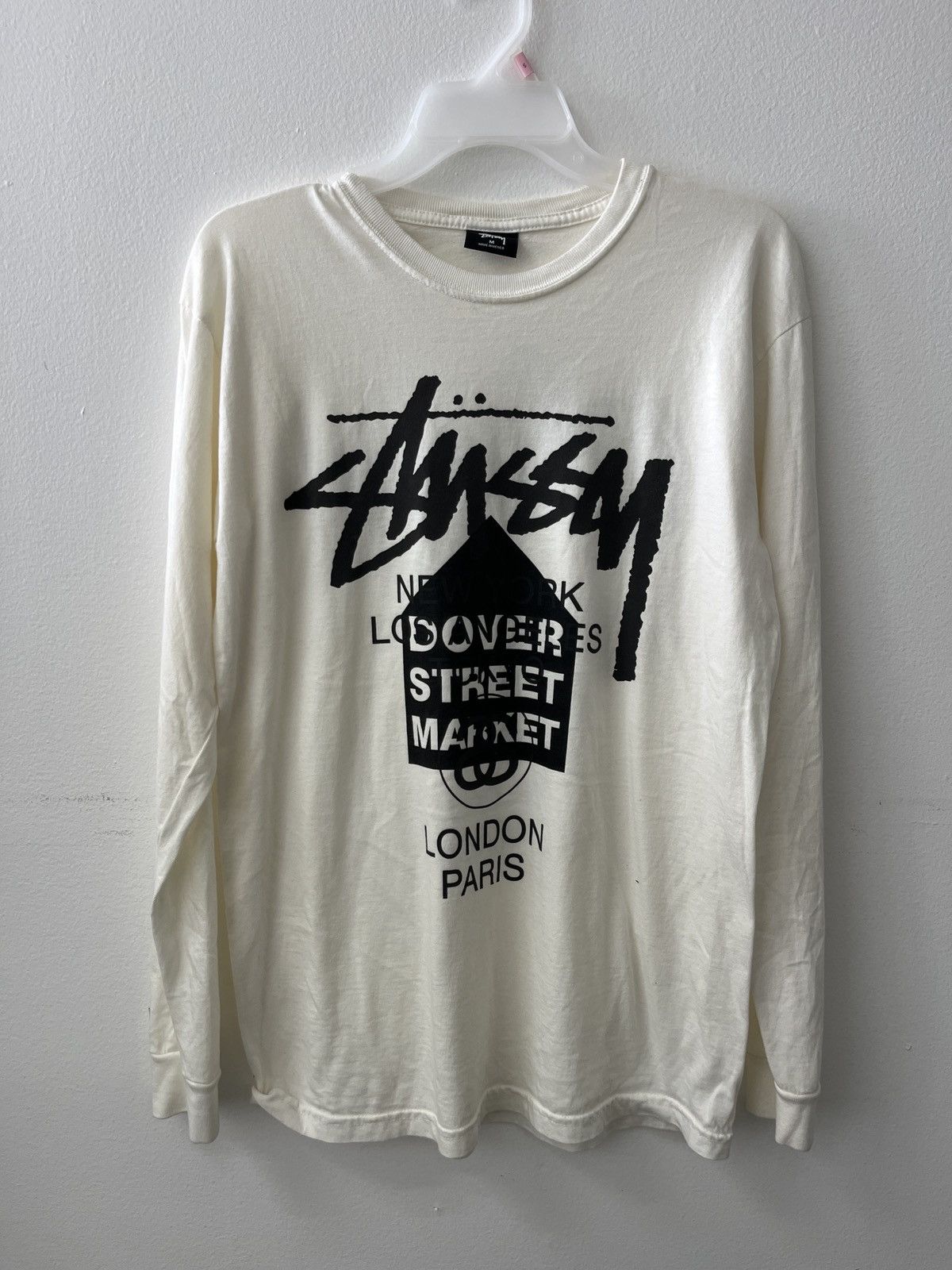 image of Stussy Vintage International Dver Street Market Medium in White, Men's