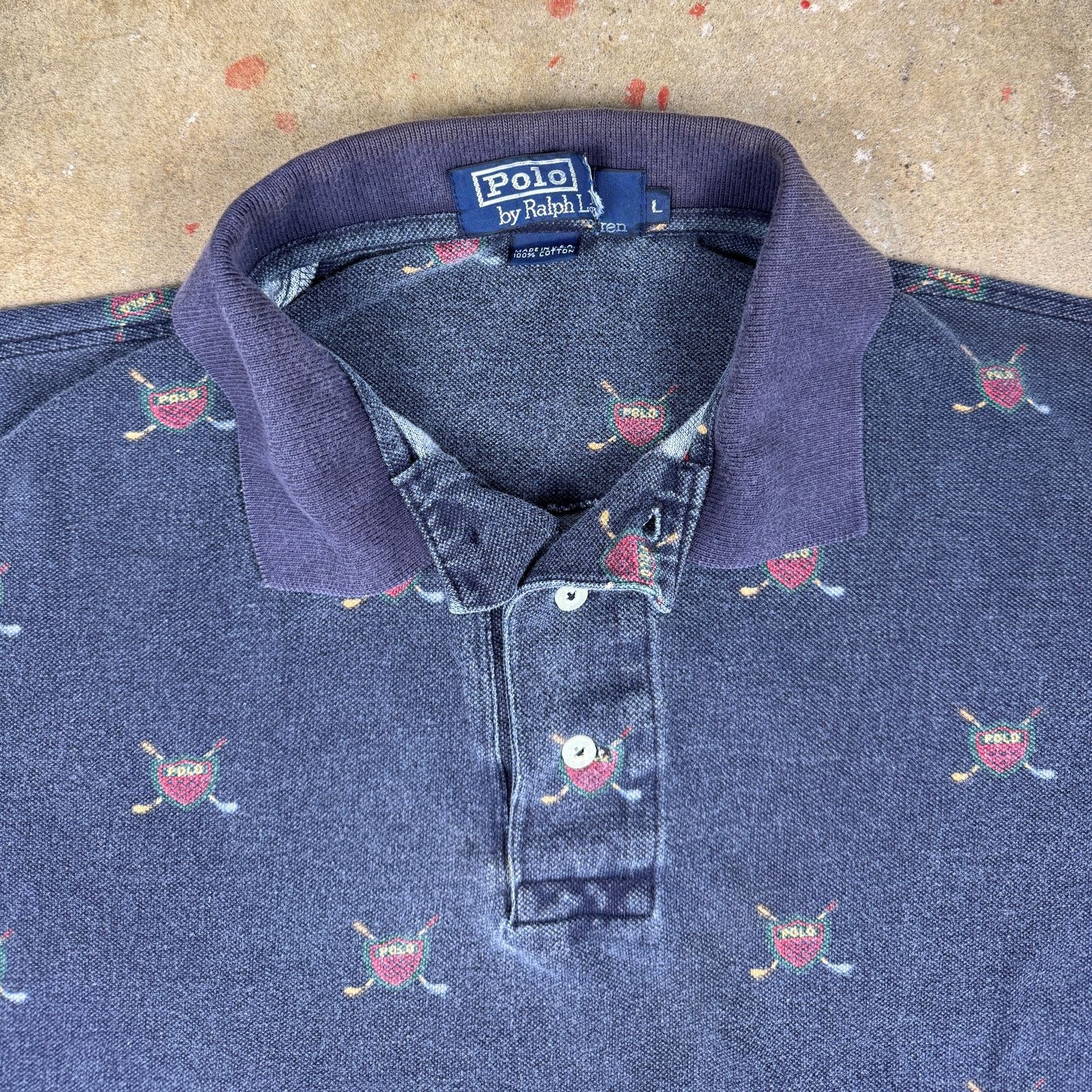 Polo Ralph Lauren Vtg Polo Ralph Lauren Men’s L Golf Crest Polo Shirt Navy 90s Size US L / EU 52-54 / 3 - 3 Thumbnail